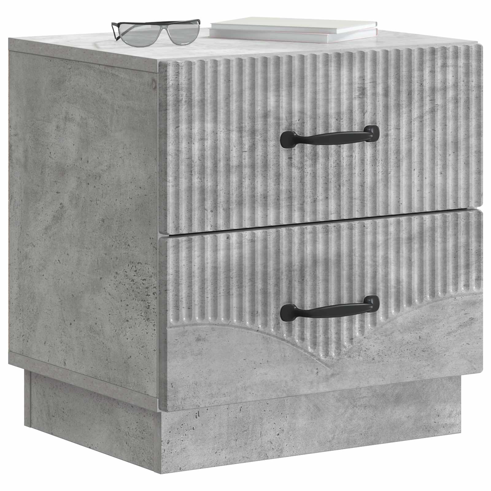 Šalia lovos spintelė 2 pcs Betono pilka 43 x 34,5 x 44,5 cm