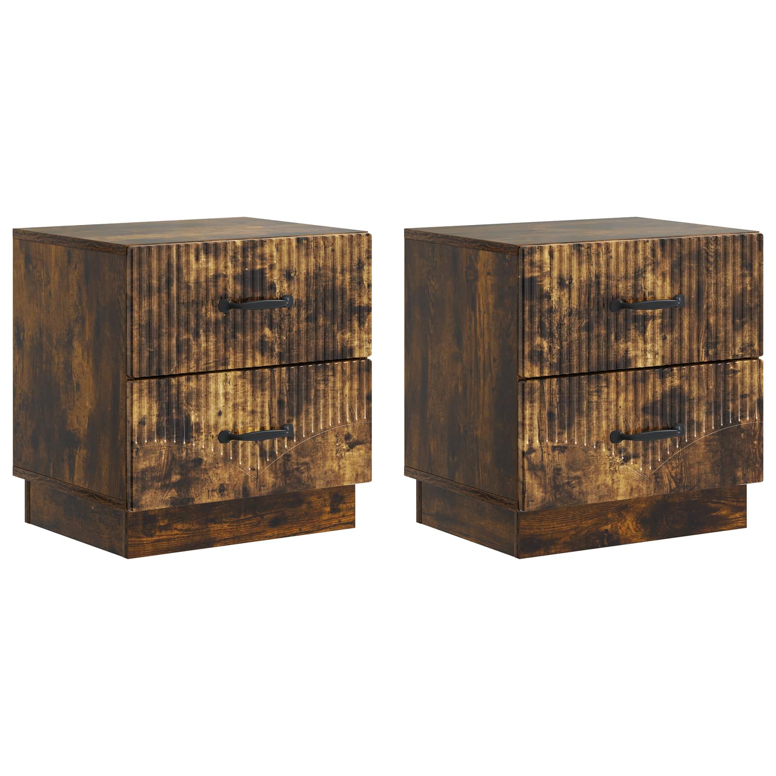Šalia lovos spintelė 2 pcs Dūminio ąžuolo 43 x 34,5 x 44,5 cm