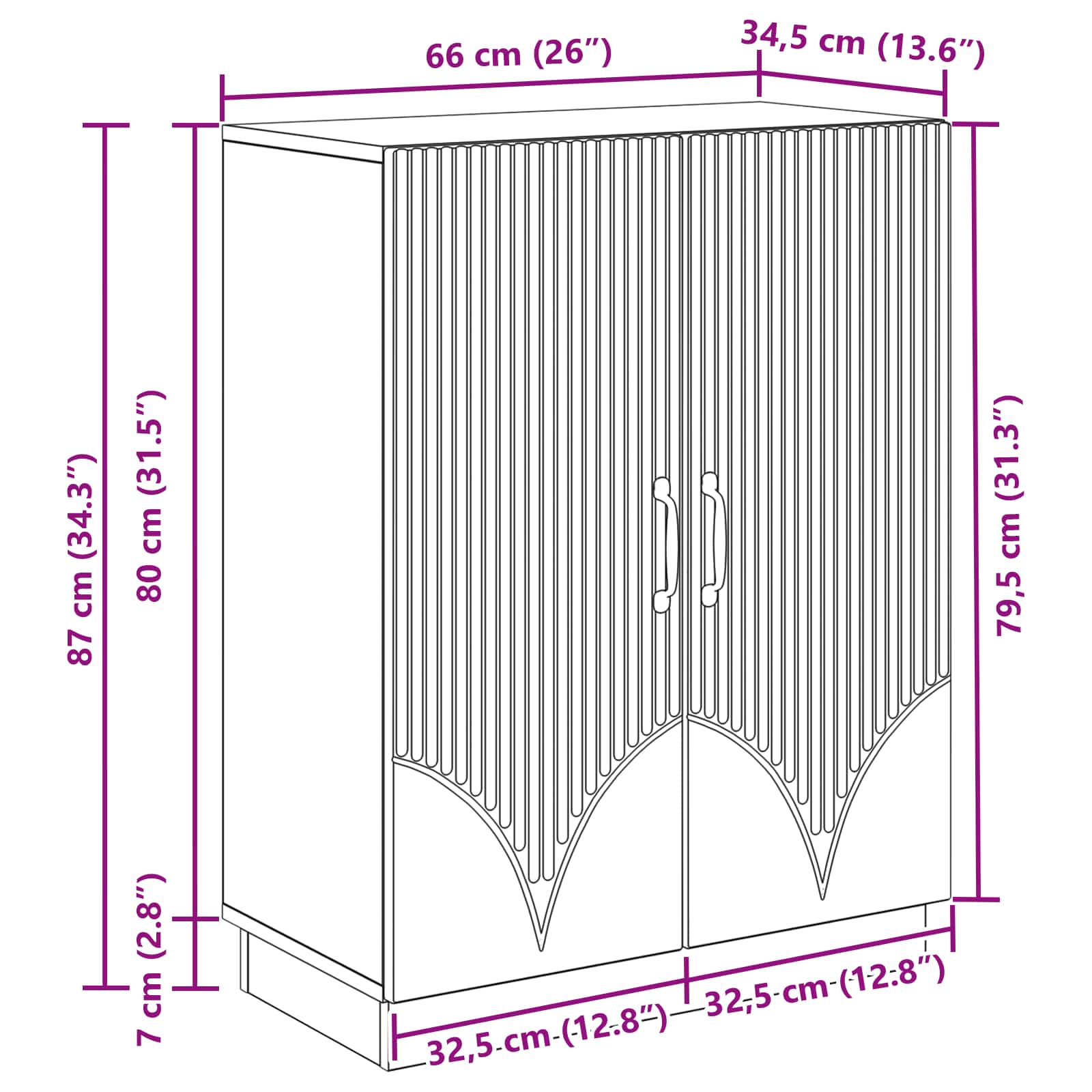 Kabalas Betono pilka 66 x 34,5 x 87 cm Apdirbta mediena