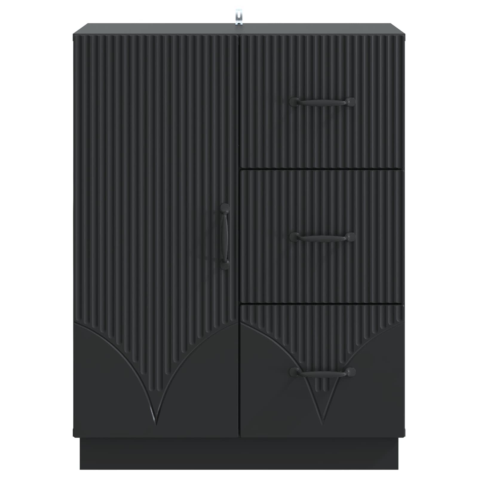 Kumode ar atvilktni Melna 66 x 34,5 x 87 cm Inženierijas koks