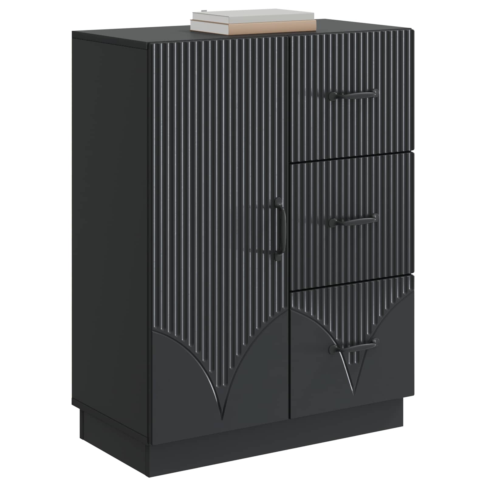 Kumode ar atvilktni Melna 66 x 34,5 x 87 cm Inženierijas koks