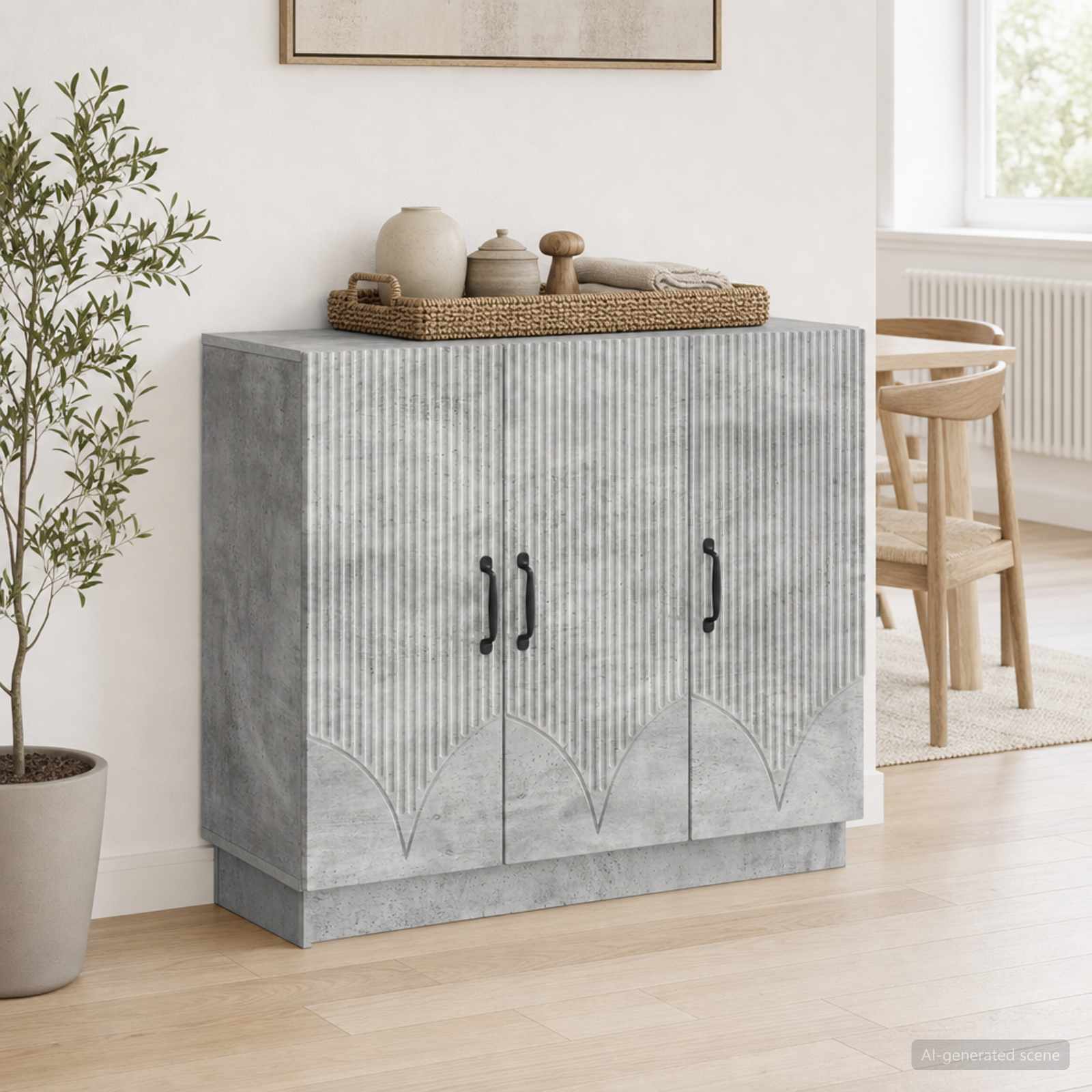 Kabalas Betono pilka 89 x 34,5 x 77 cm Apdirbta mediena