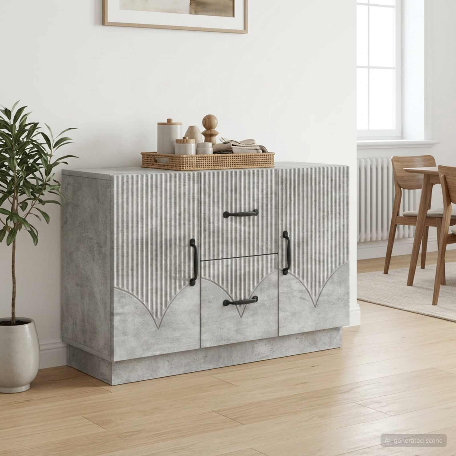 Kabalas Betona pelēks 89 x 34,5 x 57 cm Apstrādāta koksne