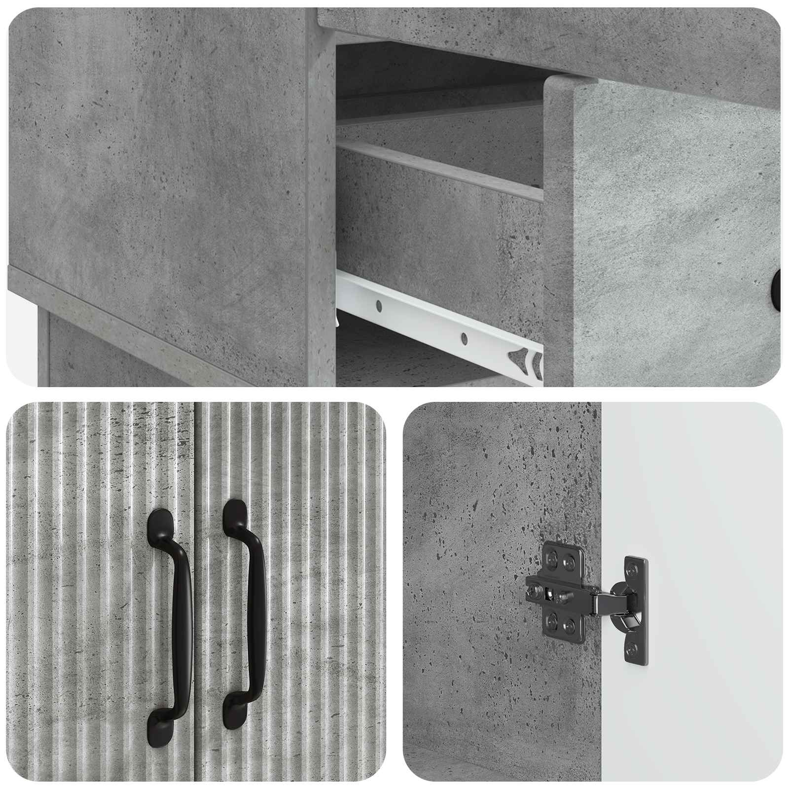 Kabalas Betono pilka 66 x 34,5 x 92 cm Apdirbta mediena