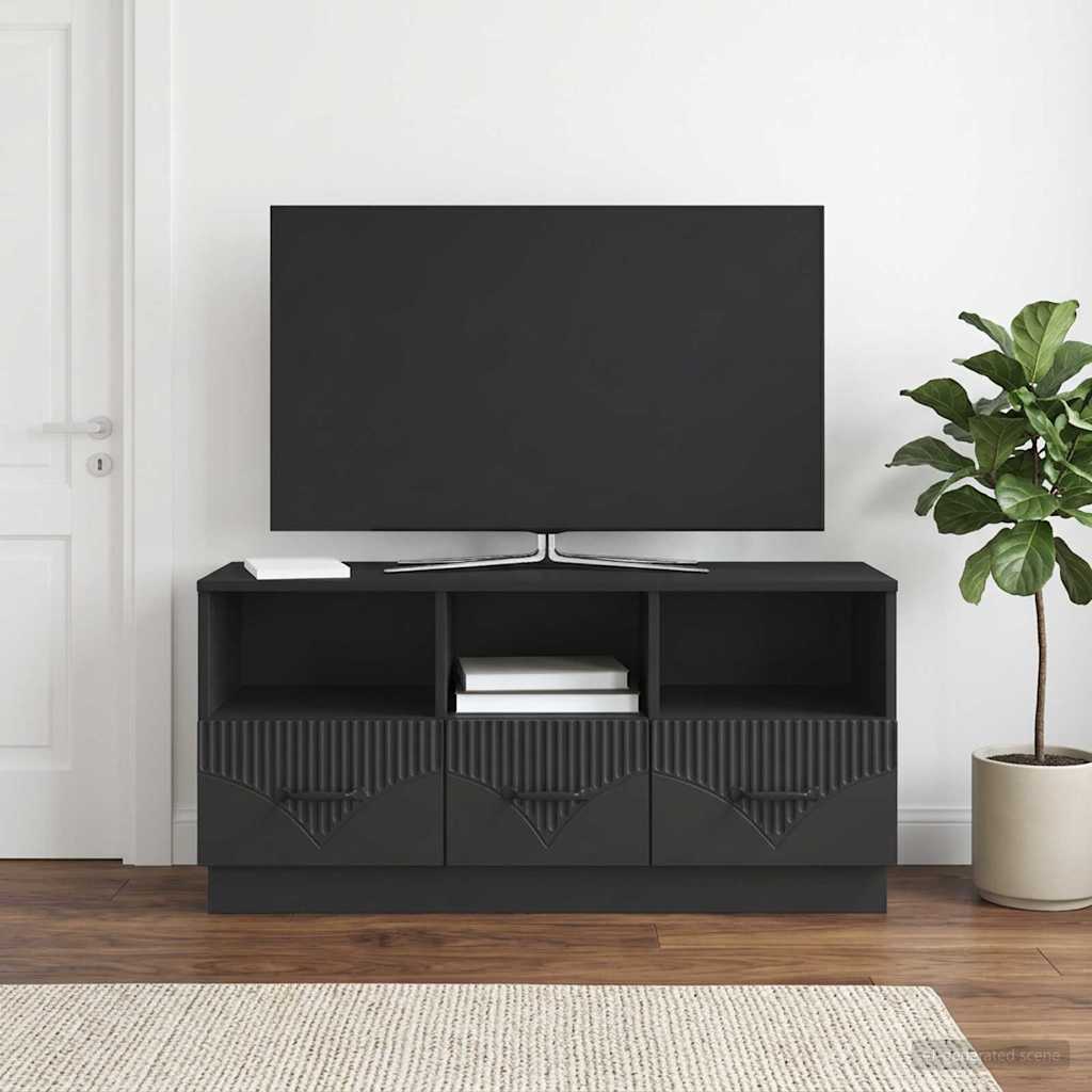 TV galds ar atvilktni Melns 102 x 34,5 x 47 cm
