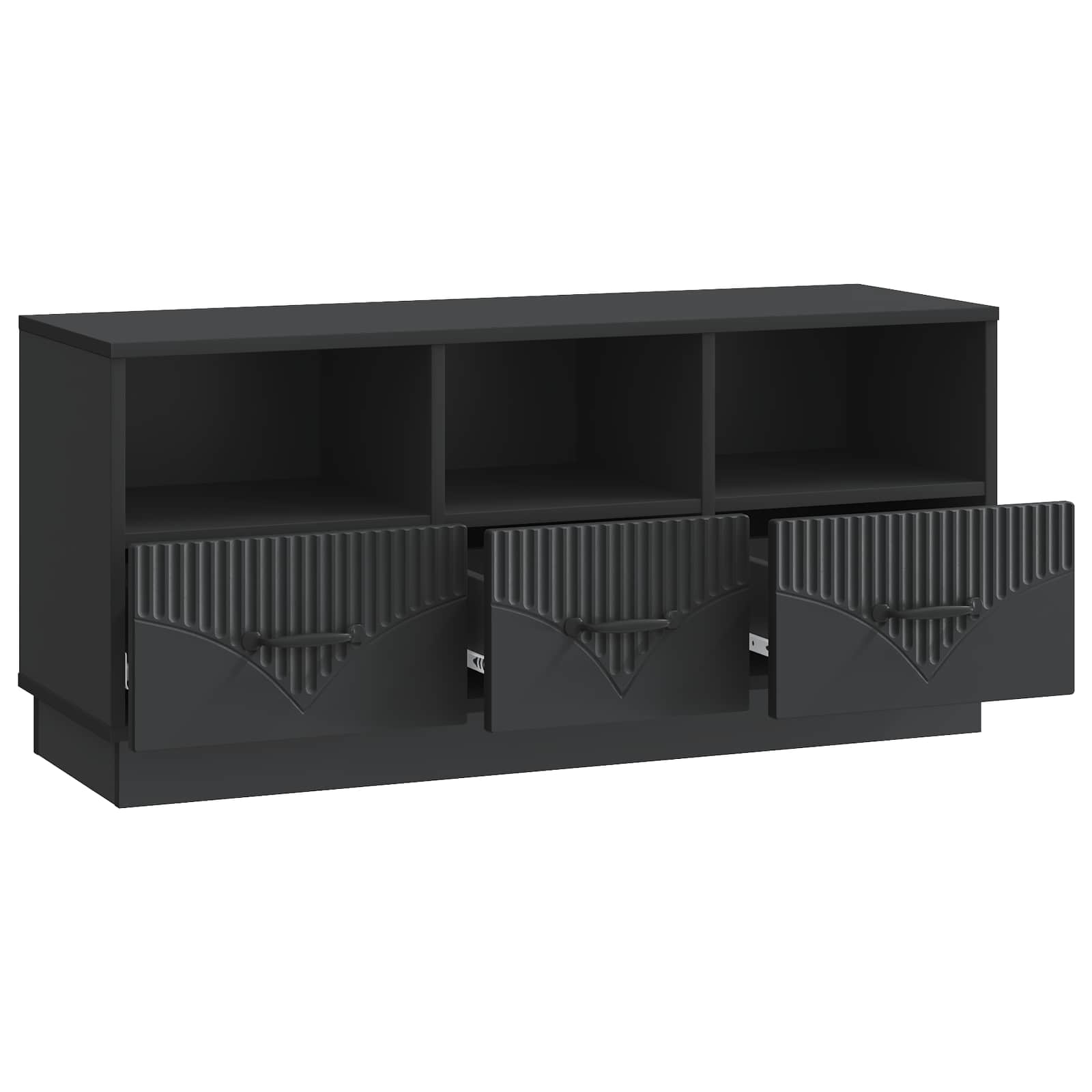 TV galds ar atvilktni Melns 102 x 34,5 x 47 cm