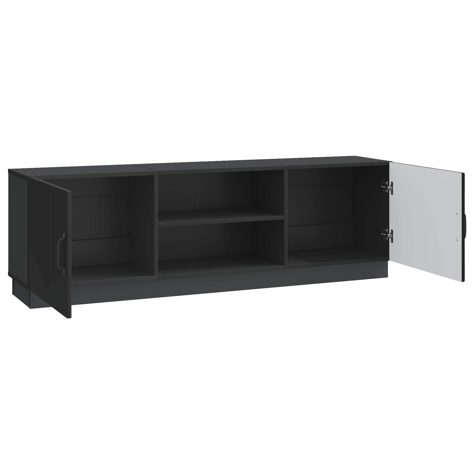 Televizoriaus spintelė Juoda 150 x 31 x 47 cm Apdirbta mediena