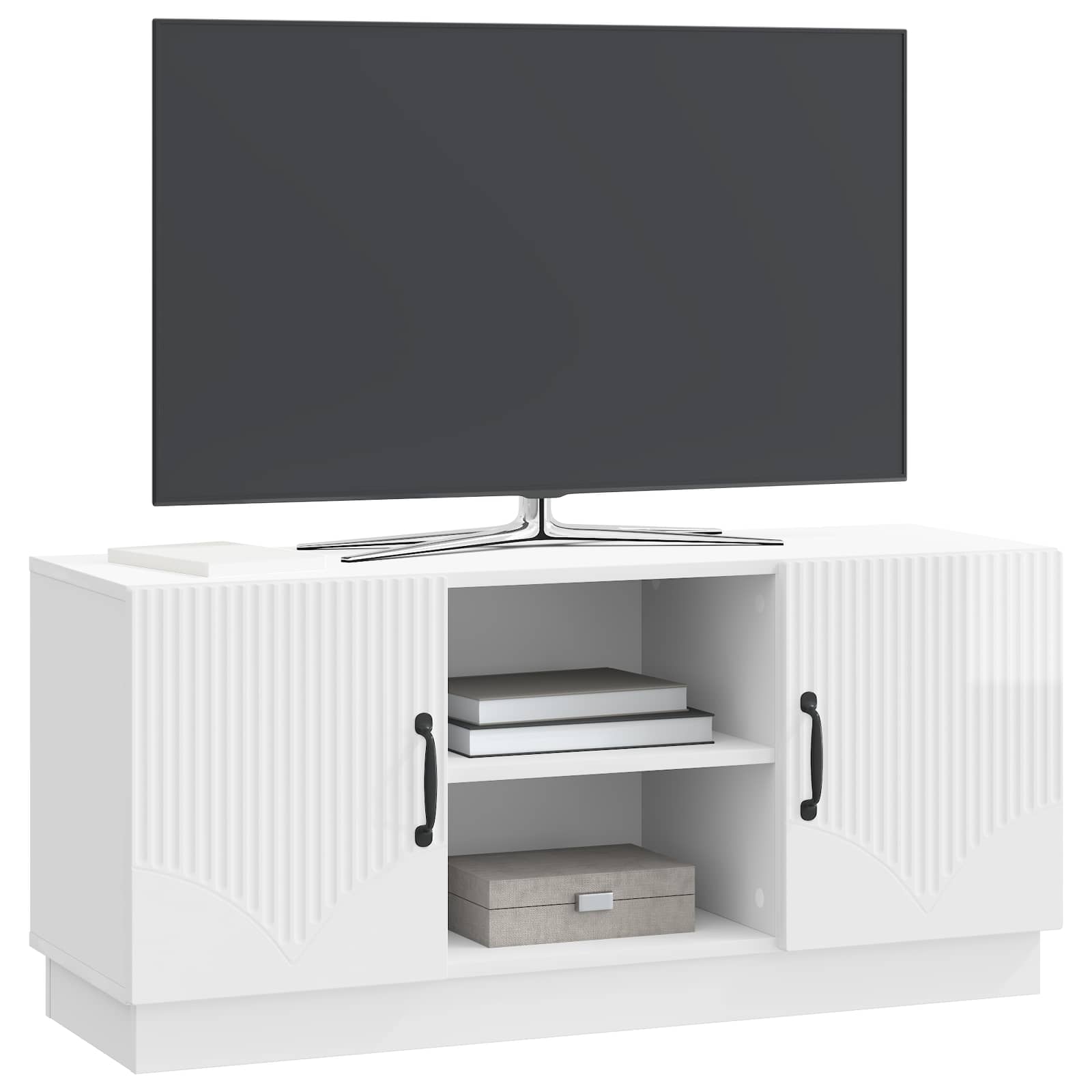 TV skapītis, īpaši spīdīgi balts, 102 x 34,5 x 47 cm