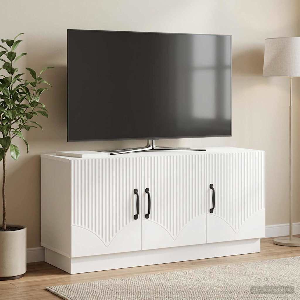 TV skapītis, īpaši spīdīgs balts, 99 x 34,5 x 47 cm