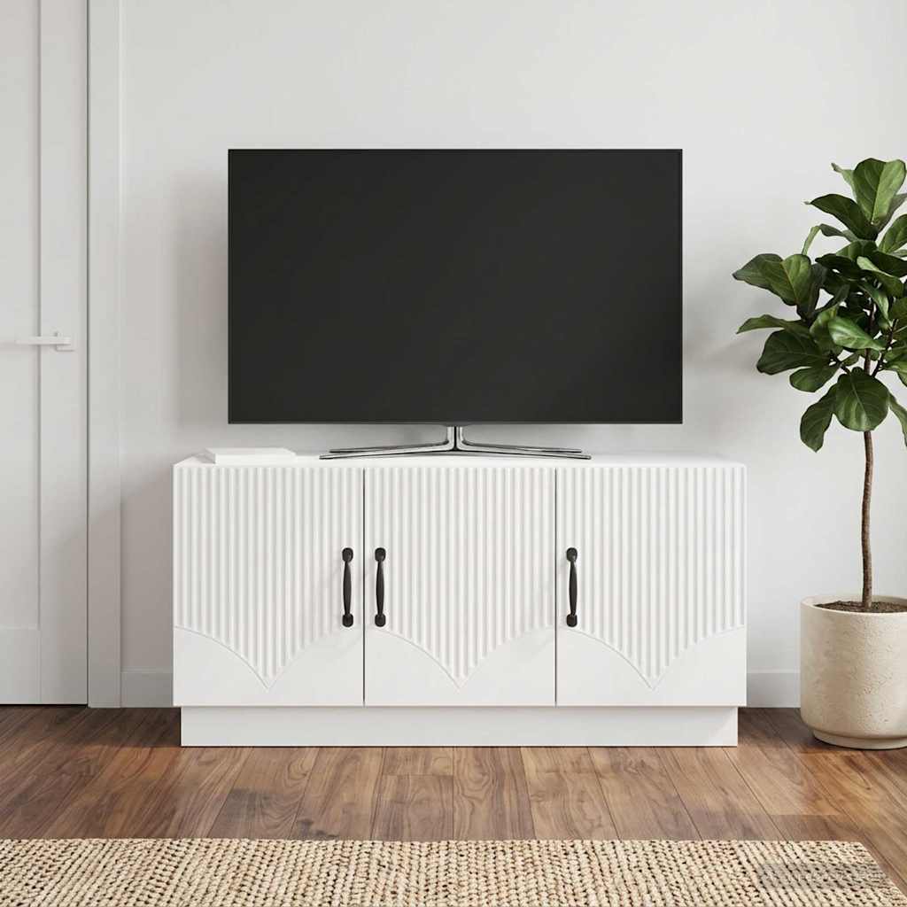TV skapītis, īpaši spīdīgs balts, 99 x 34,5 x 47 cm