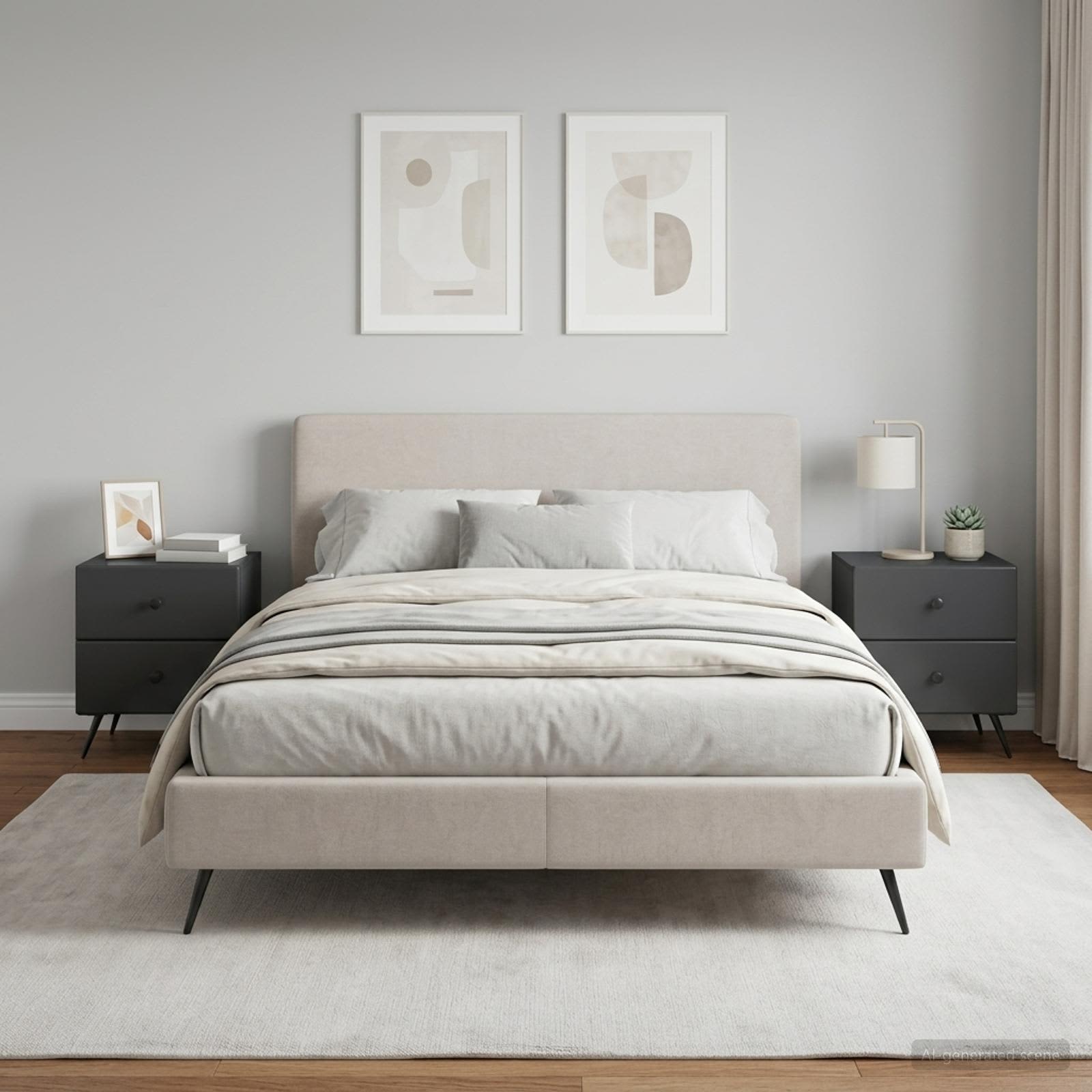 Šalia lovos spintelė su stalčių 2 pcs Juoda 43 x 34,5 x 47,5 cm