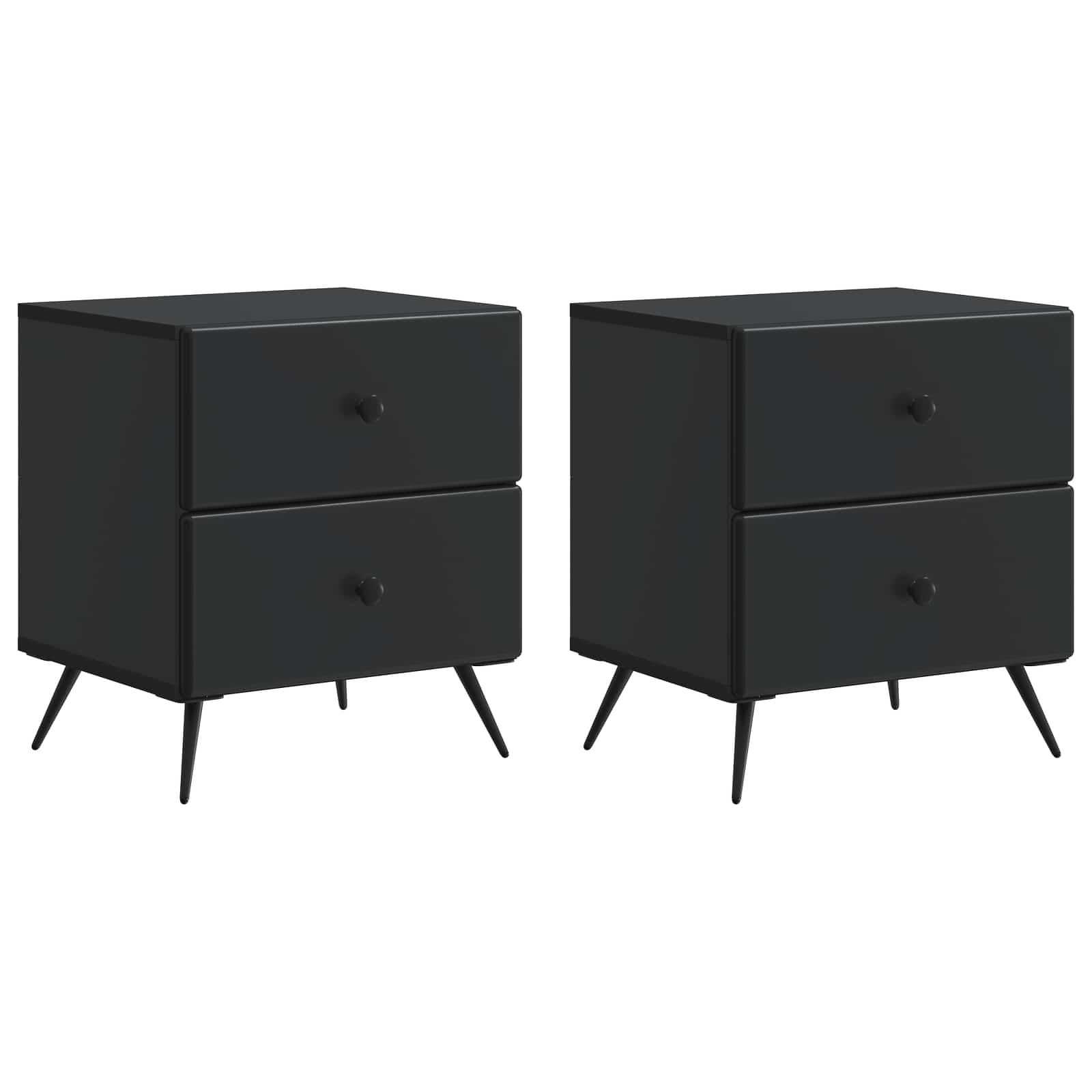 Šalia lovos spintelė su stalčių 2 pcs Juoda 43 x 34,5 x 47,5 cm