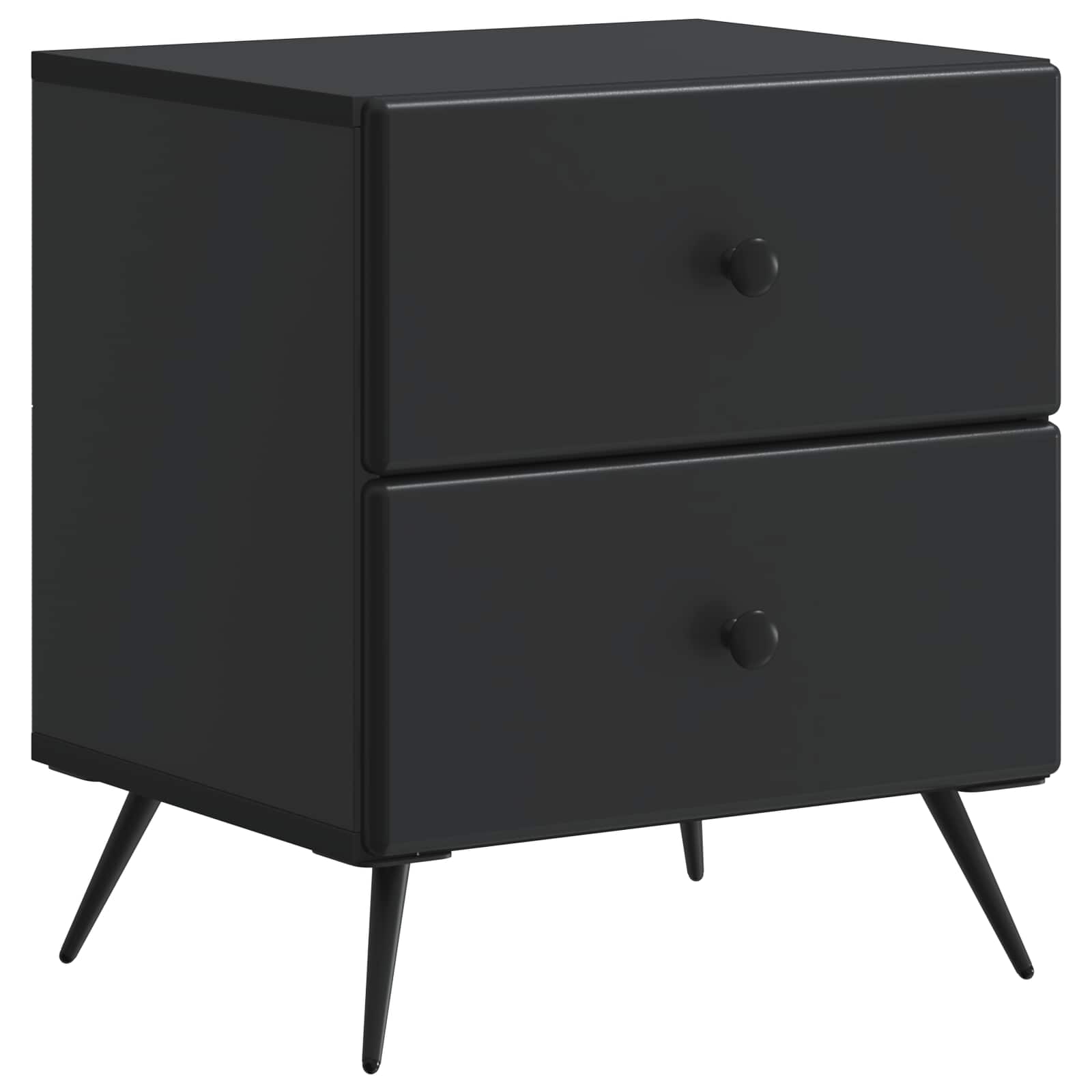 Šalia lovos spintelė su stalčių 2 pcs Juoda 43 x 34,5 x 47,5 cm