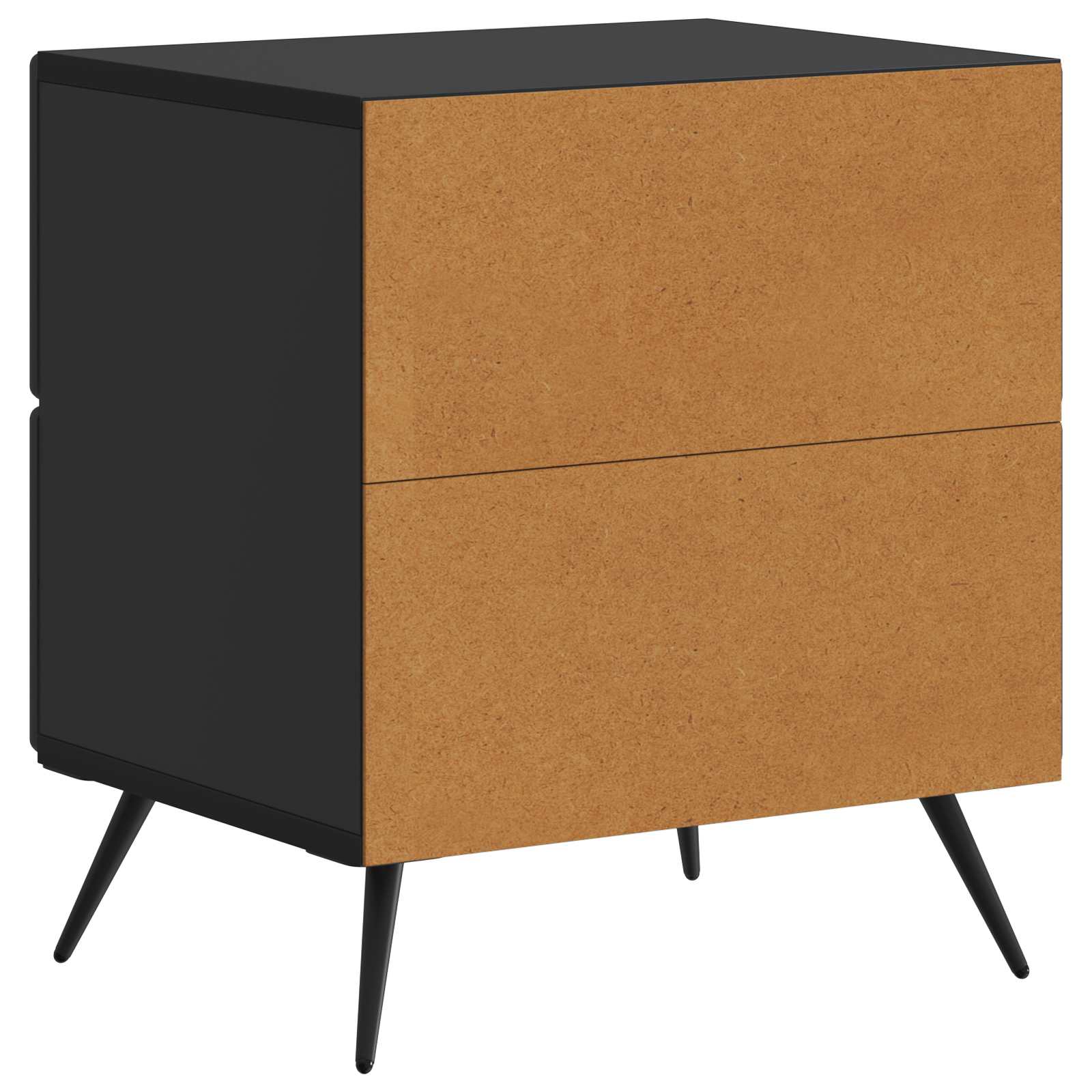 Šalia lovos spintelė su stalčių 2 pcs Juoda 43 x 34,5 x 47,5 cm