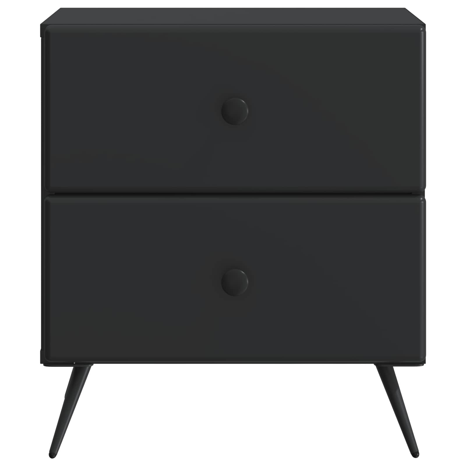 Šalia lovos spintelė su stalčių 2 pcs Juoda 43 x 34,5 x 47,5 cm