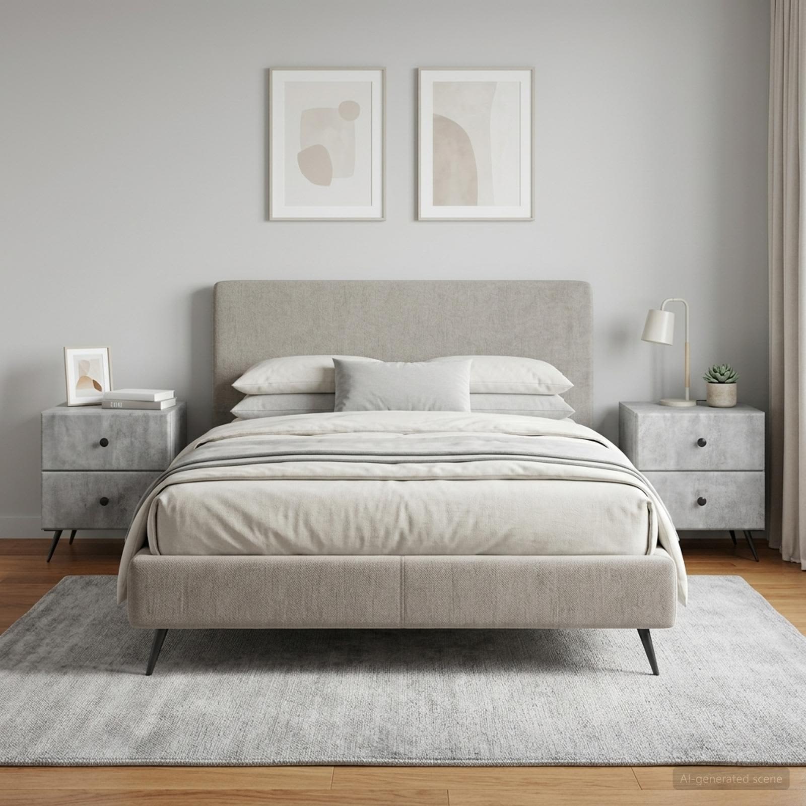 Šalia lovos spintelė 2 pcs Betono pilka 43 x 34,5 x 47,5 cm