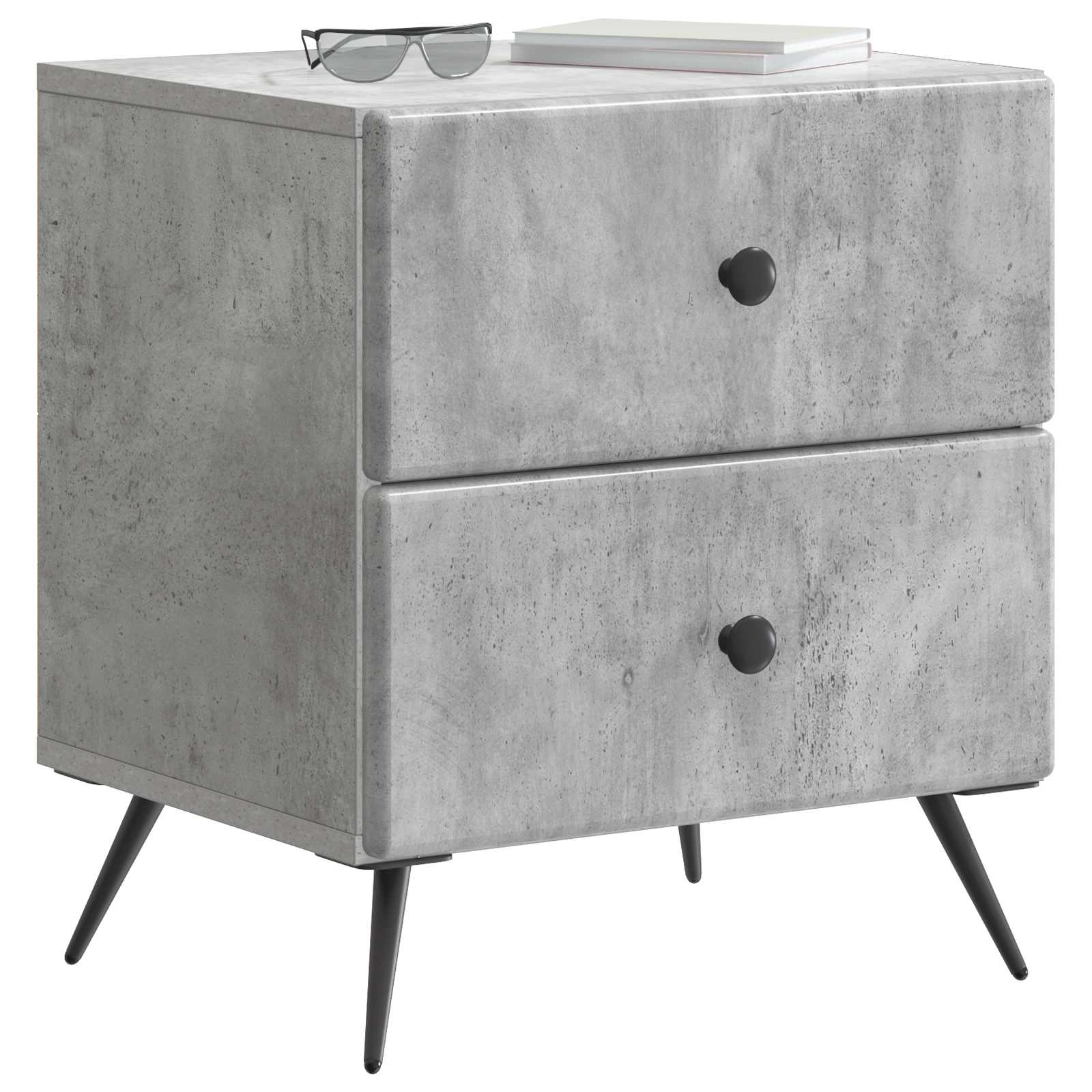 Šalia lovos spintelė 2 pcs Betono pilka 43 x 34,5 x 47,5 cm