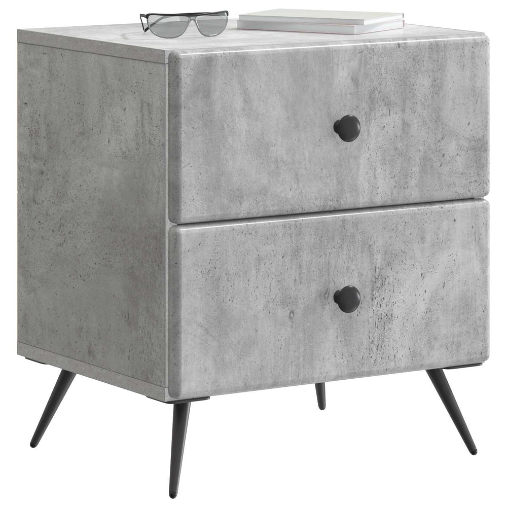 Šalia lovos spintelė 2 pcs Betono pilka 43 x 34,5 x 47,5 cm
