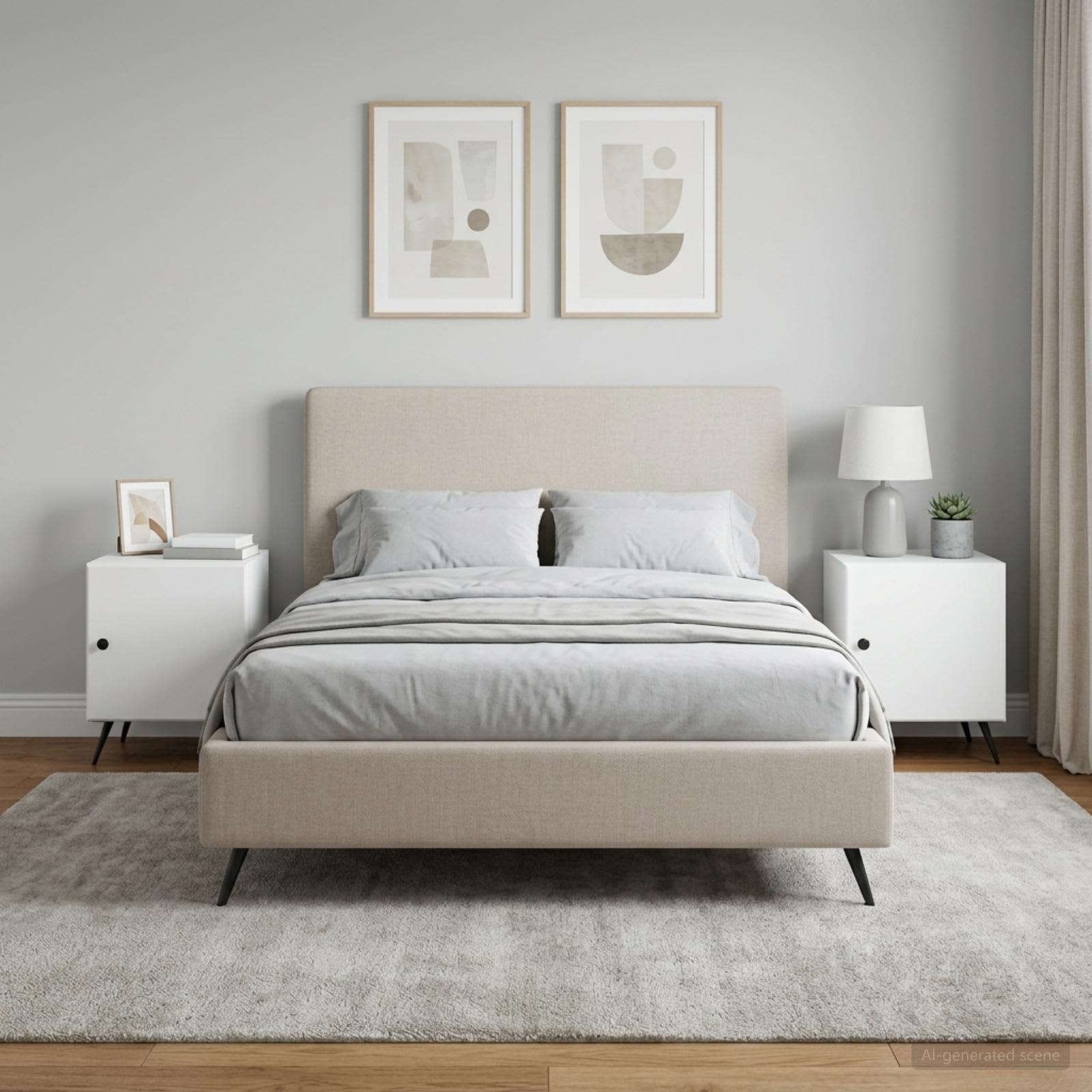 Šalia lovos spintelė 2 pcs Balta 43 x 34,5 x 50 cm
