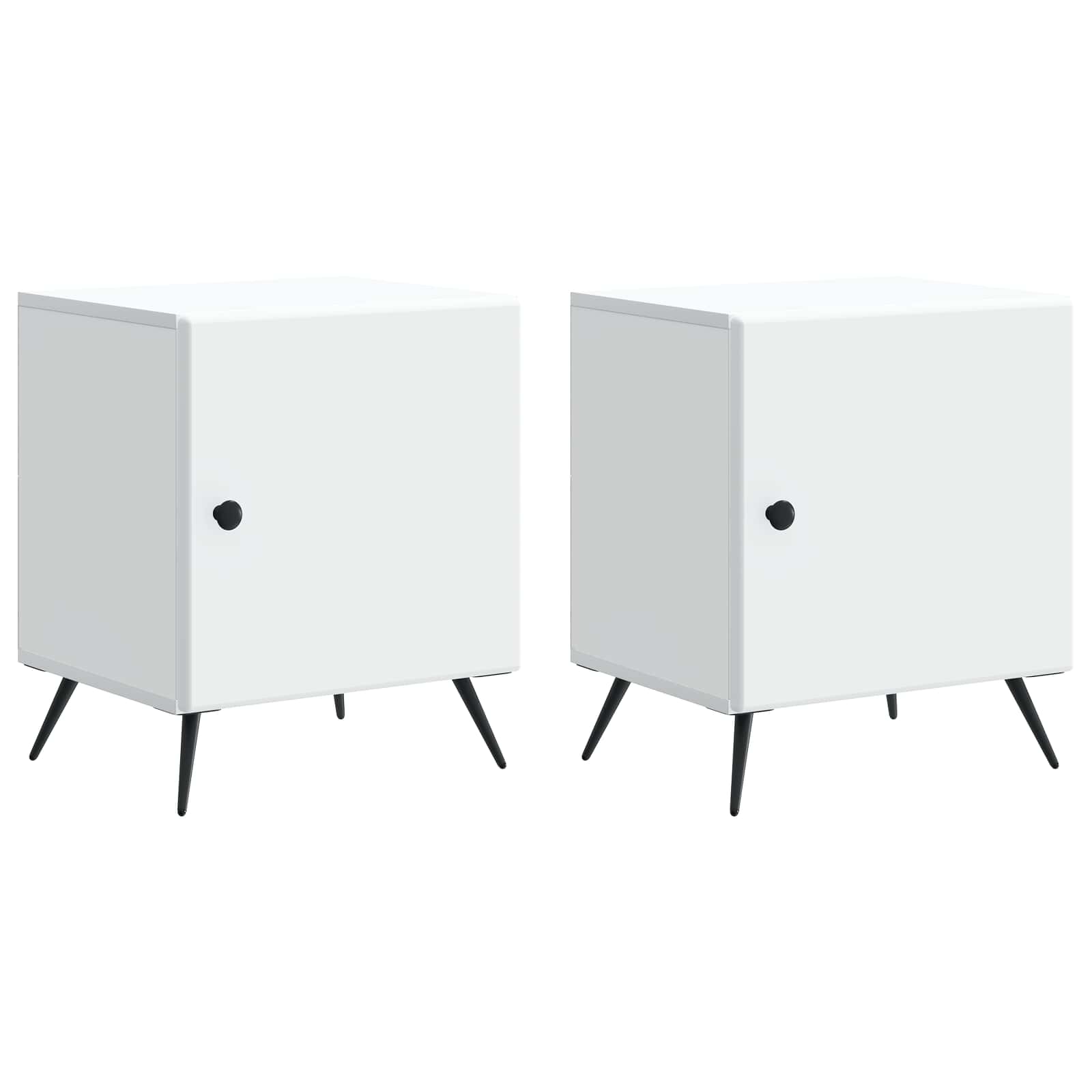 Šalia lovos spintelė 2 pcs Balta 43 x 34,5 x 50 cm