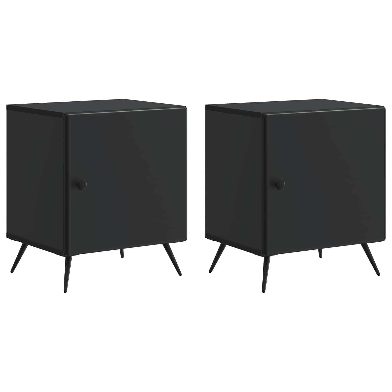 Šalia lovos spintelė 2 pcs Juoda 43 x 34,5 x 50 cm