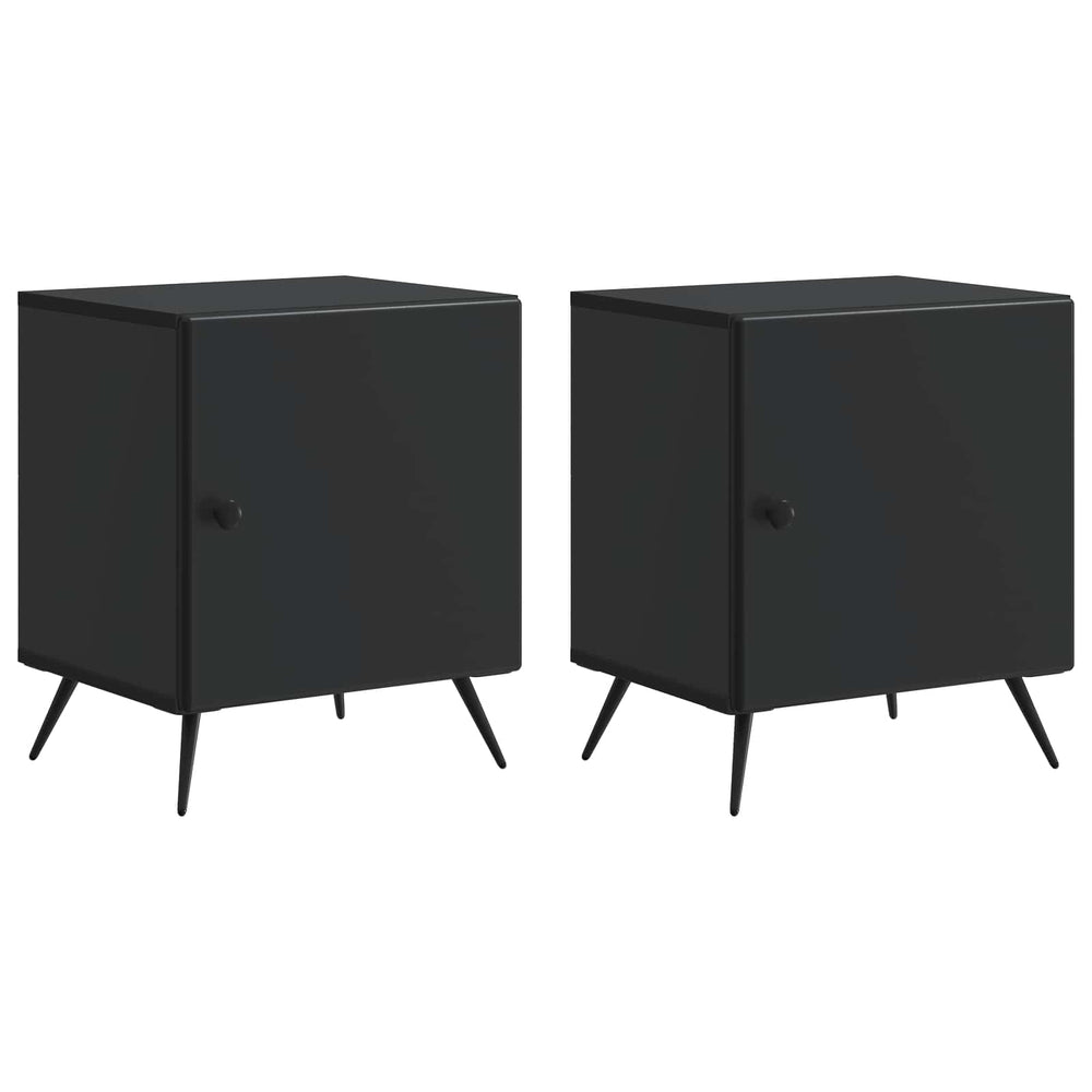 Šalia lovos spintelė 2 pcs Juoda 43 x 34,5 x 50 cm