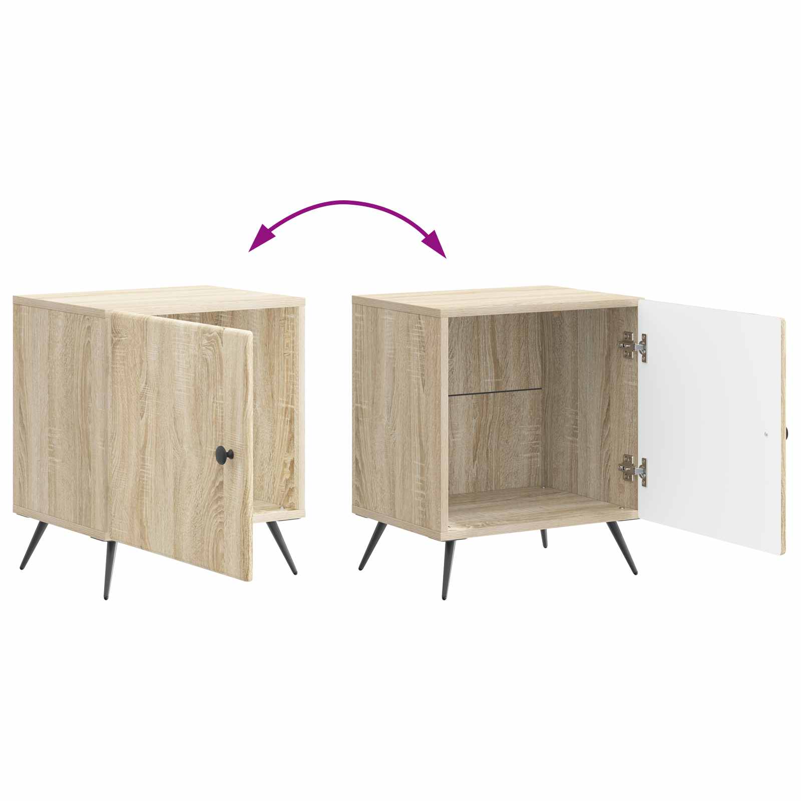Šalia lovos spintelė 2 pcs Sonoma ąžuolas 43 x 34,5 x 50 cm