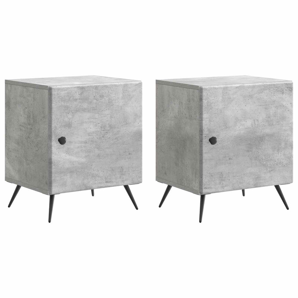 Šalia lovos spintelė 2 pcs Betono pilka 43 x 34,5 x 50 cm