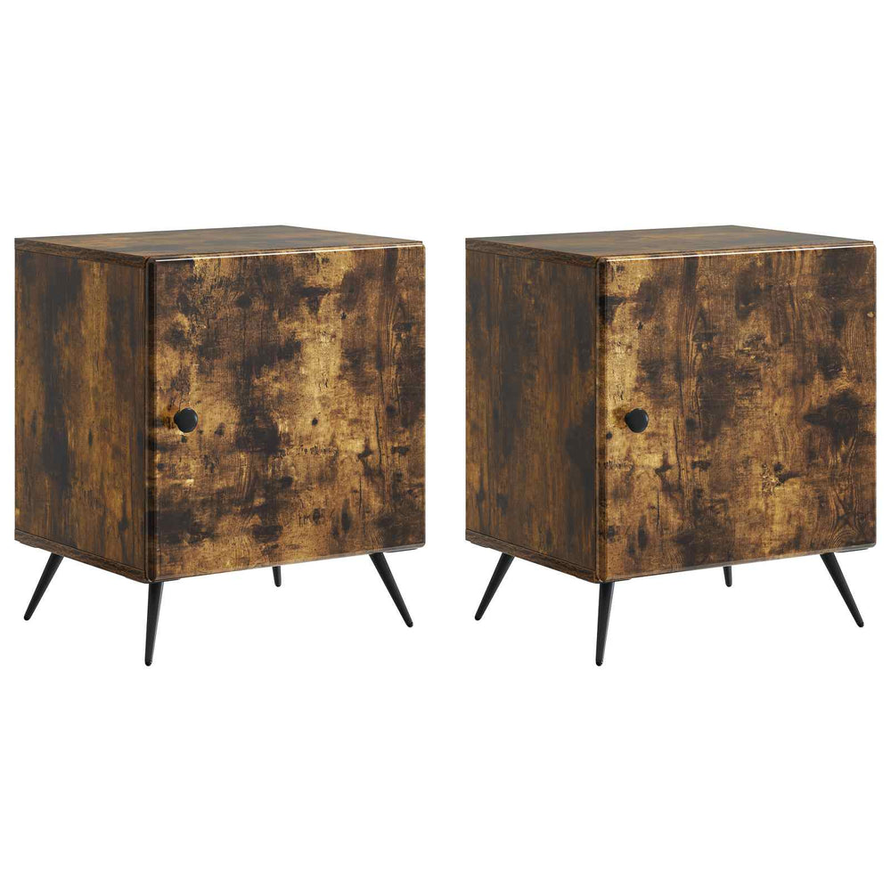 Šalia lovos spintelė 2 pcs Dūminio ąžuolo 43 x 34,5 x 50 cm