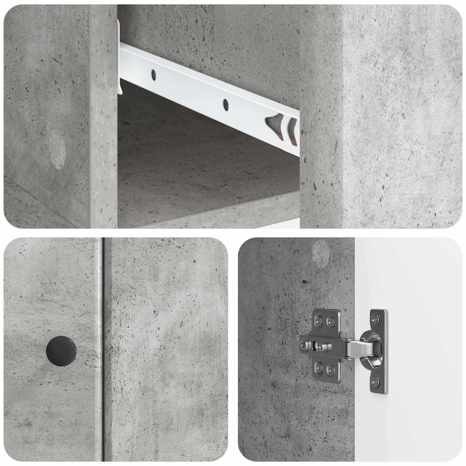 Kabalas Betono pilka 66 x 34,5 x 90 cm Apdirbta mediena