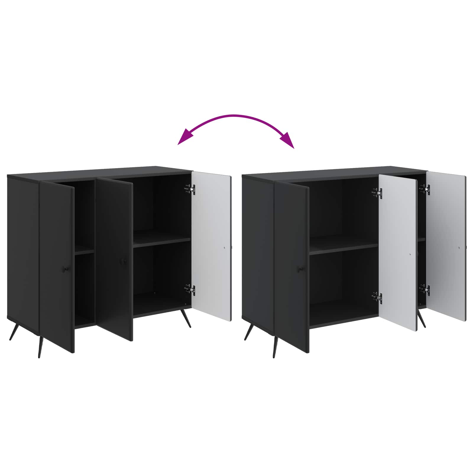 Kumode Melna 89 x 34,5 x 80 cm Apstrādāta koksne