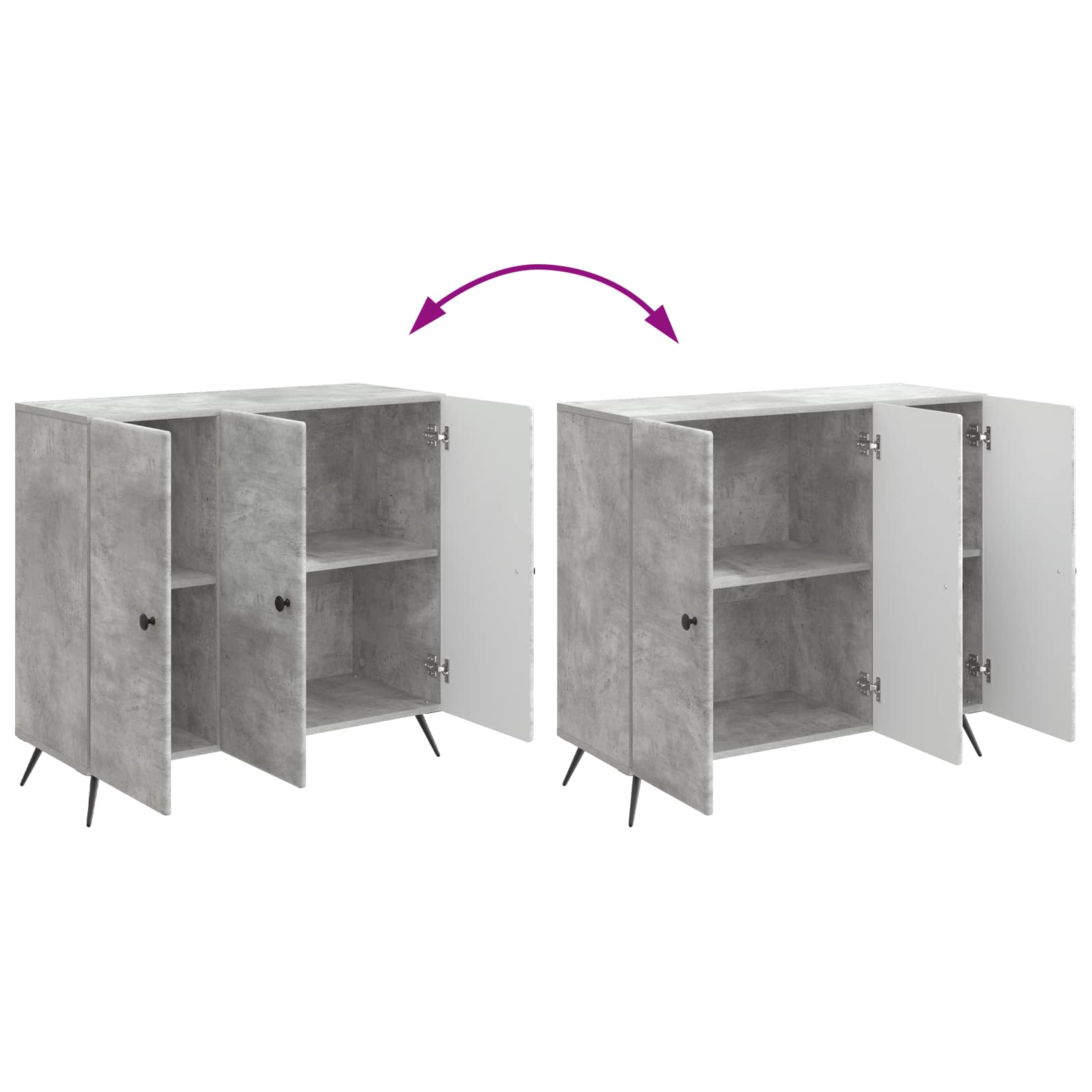 Kabalas Betono pilka 89 x 34,5 x 80 cm Apdirbta mediena