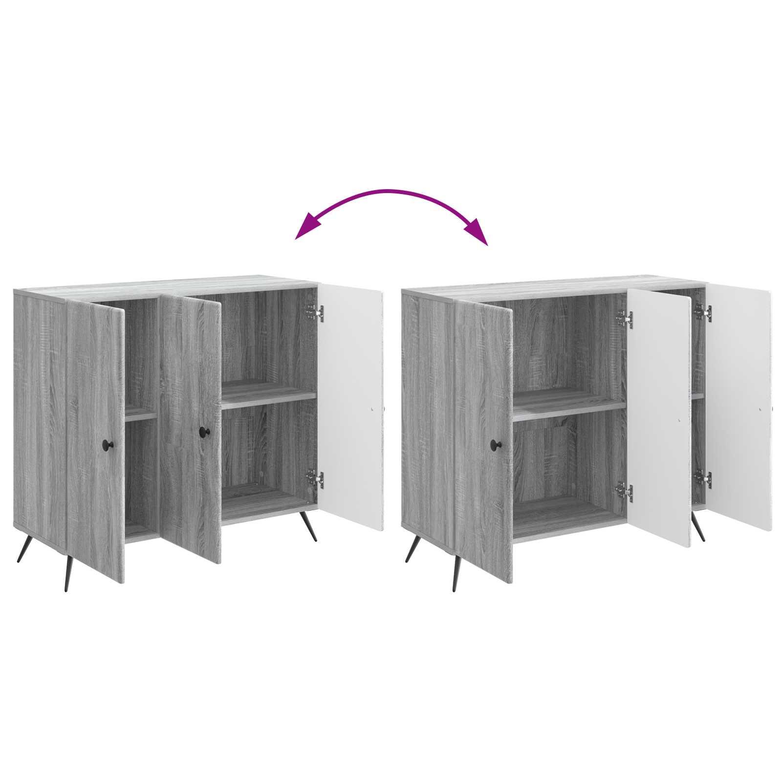 Kumode Pelēka sonoma ozola 89 x 34,5 x 80 cm Inženierijas koks