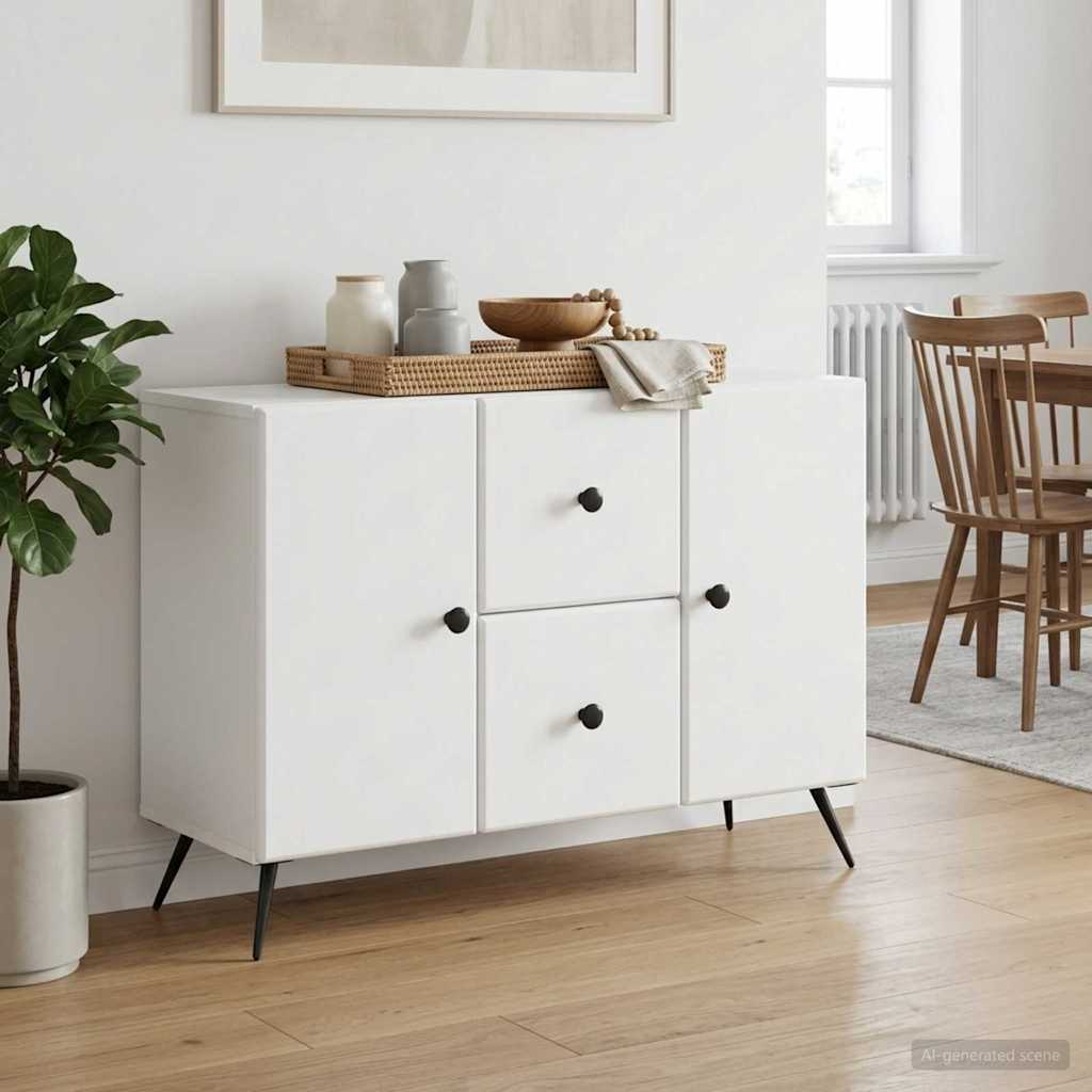 Kabalas su stalčių Balta 89 x 34,5 x 60 cm Apdirbta mediena