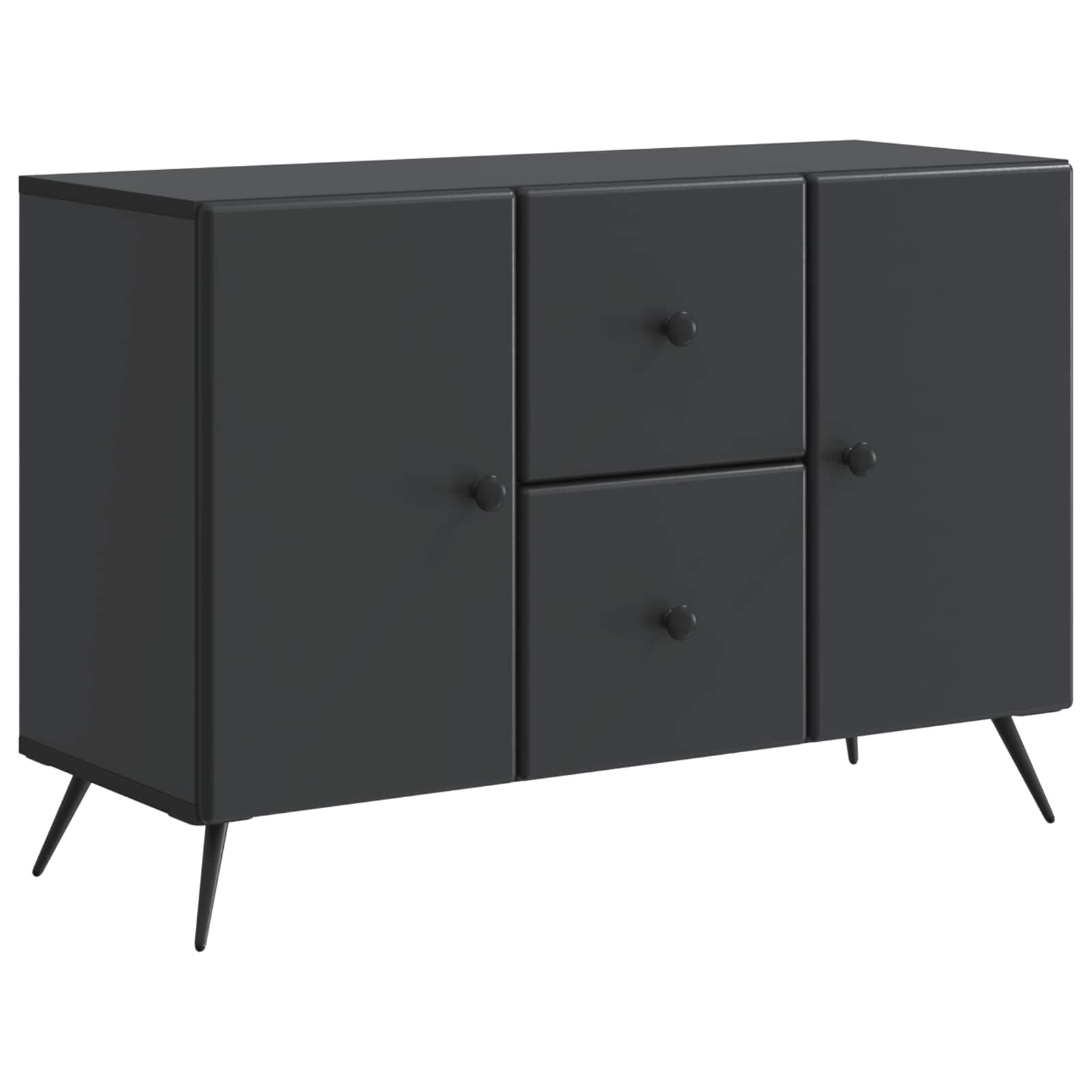 Kumode ar atvilktni Melna 89 x 34,5 x 60 cm Inženierijas koks