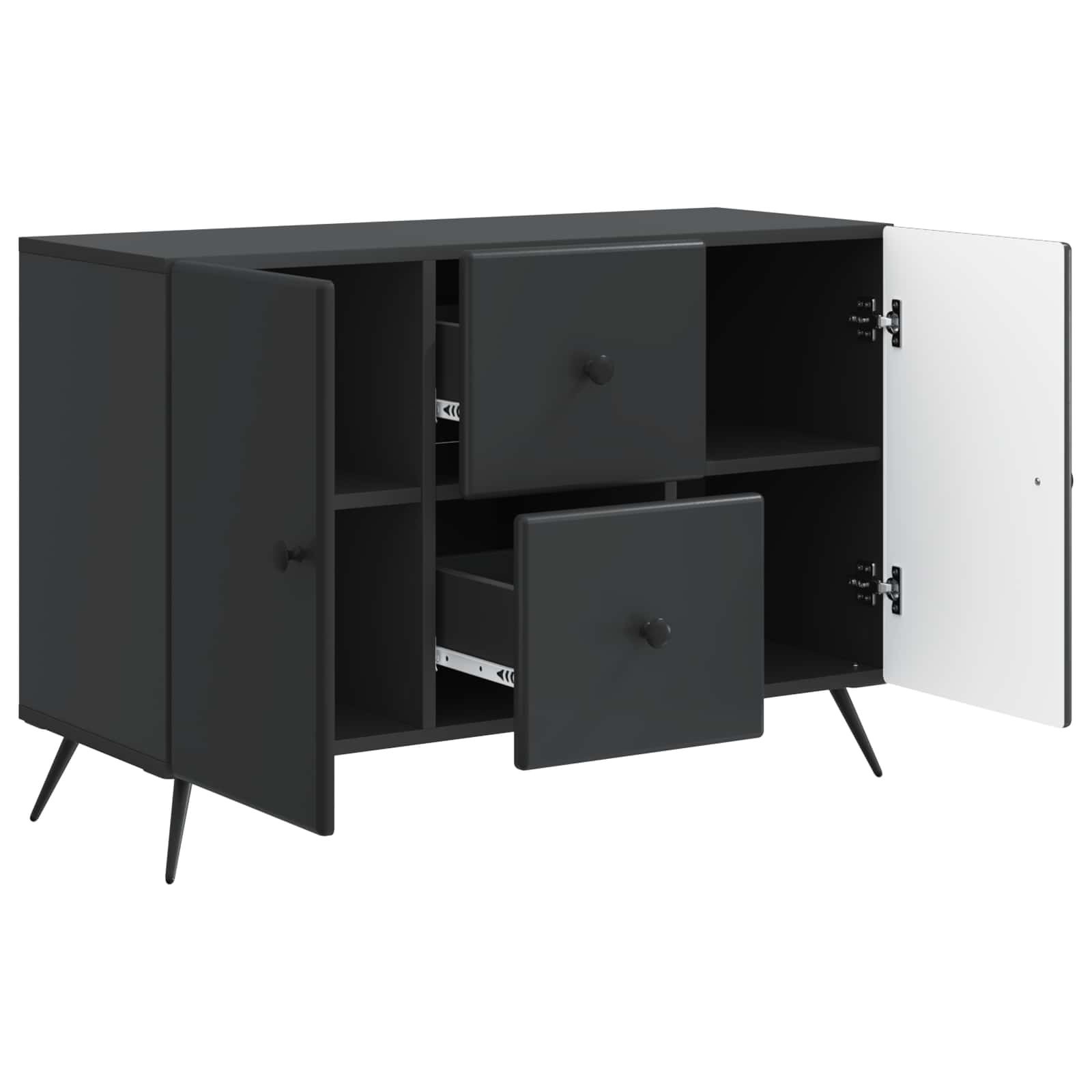 Kumode ar atvilktni Melna 89 x 34,5 x 60 cm Inženierijas koks