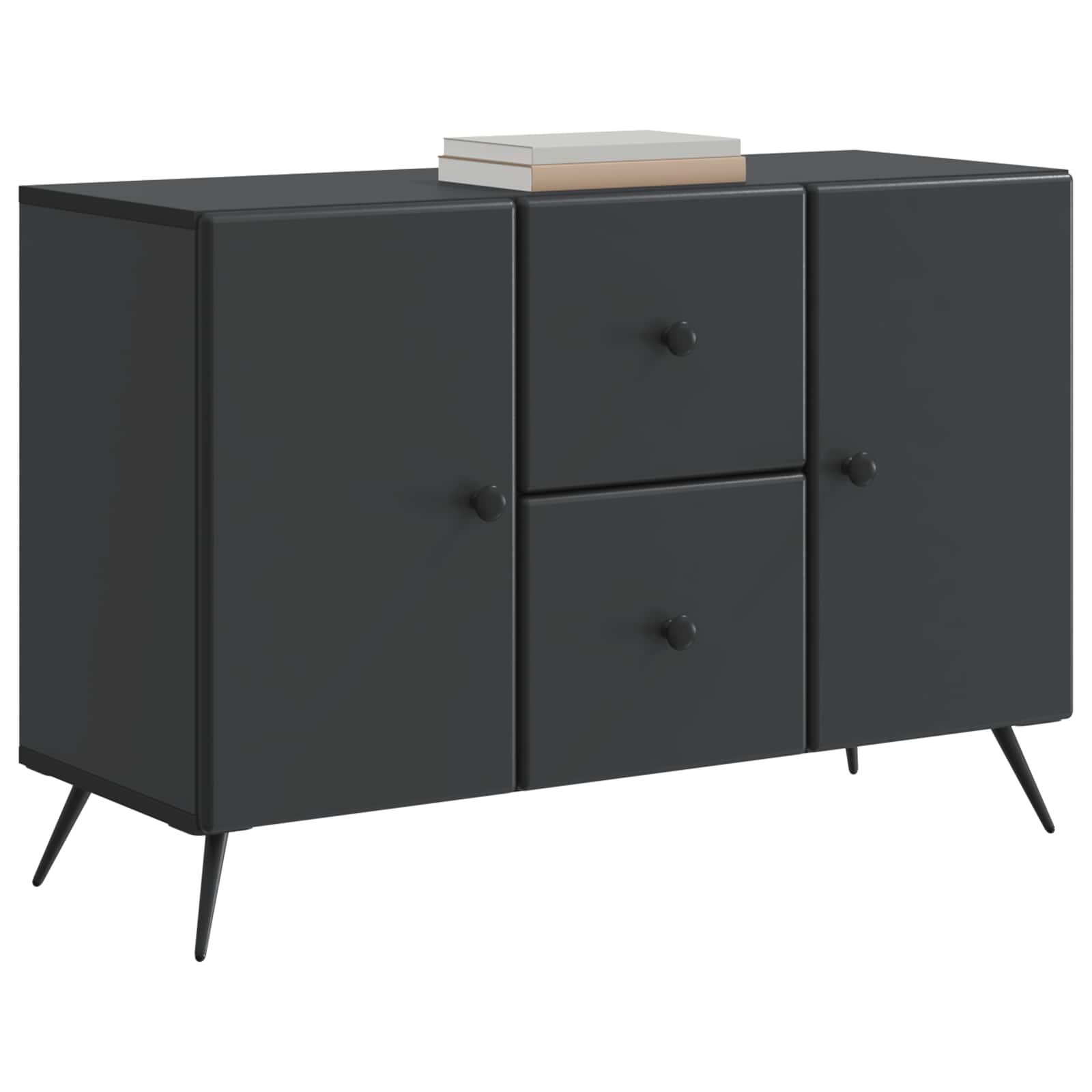 Kumode ar atvilktni Melna 89 x 34,5 x 60 cm Inženierijas koks