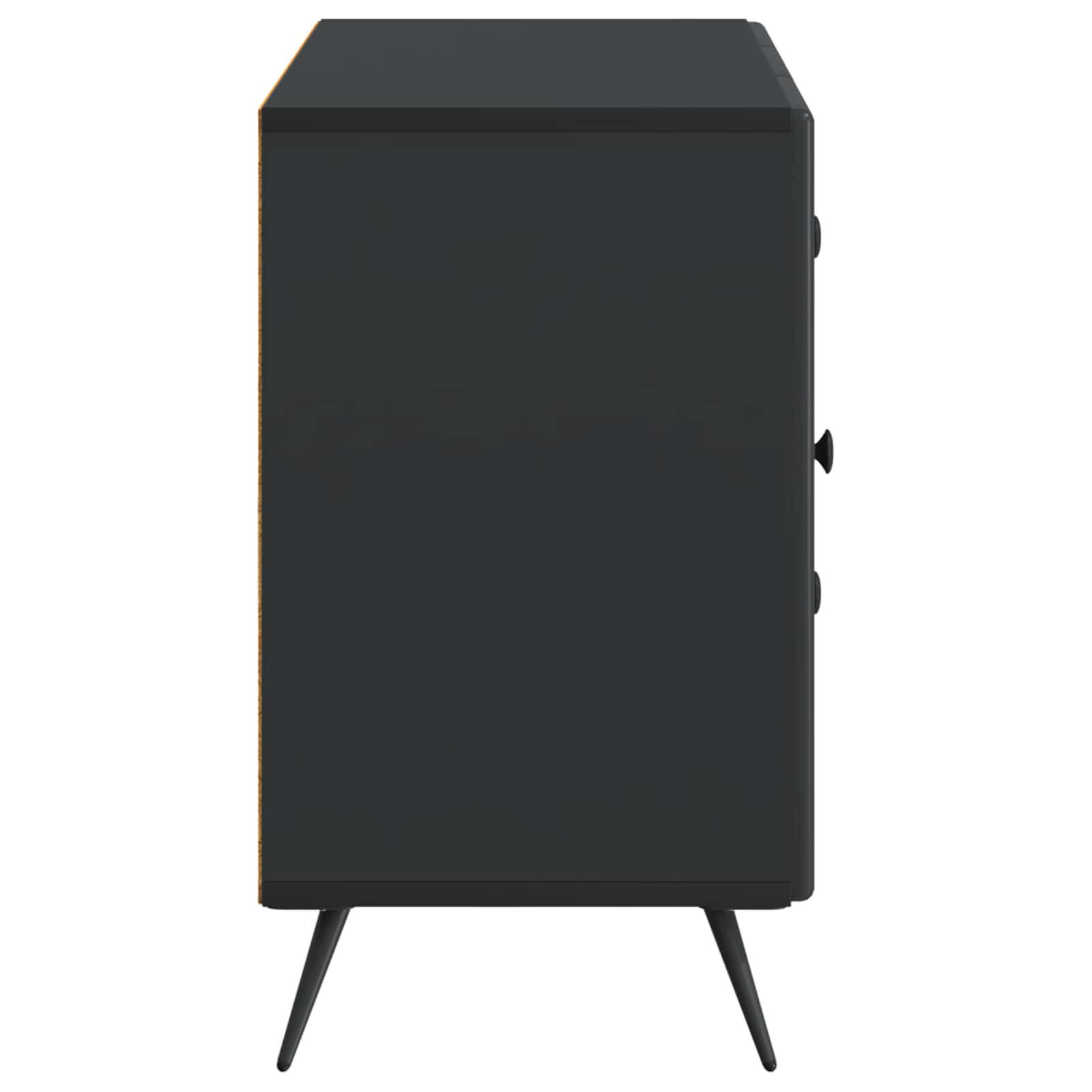 Kumode ar atvilktni Melna 89 x 34,5 x 60 cm Inženierijas koks