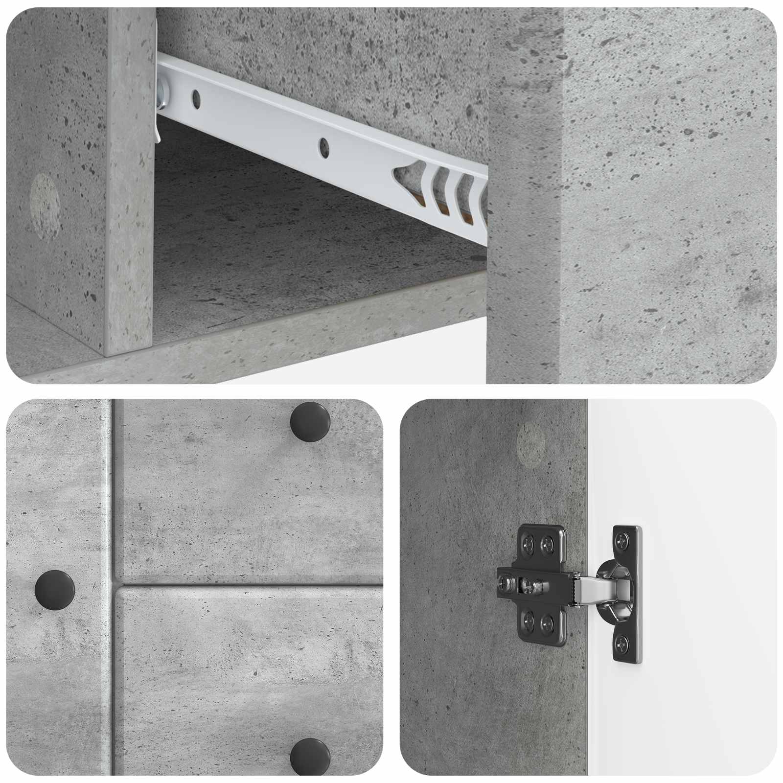 Kabalas Betono pilka 89 x 34,5 x 60 cm Apdirbta mediena