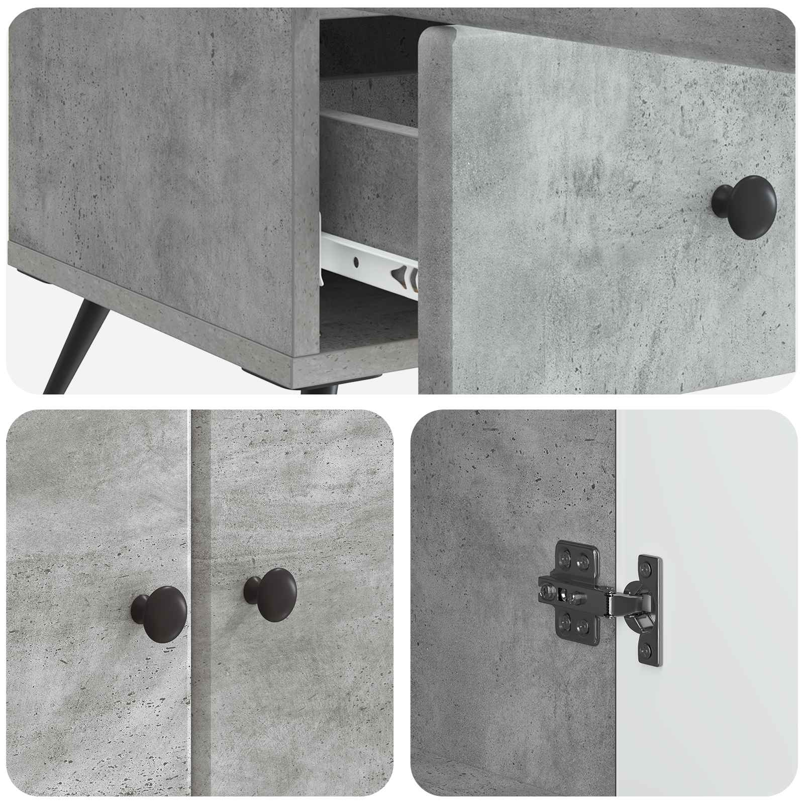 Kabalas Betono pilka 66 x 34,5 x 95 cm Apdirbta mediena