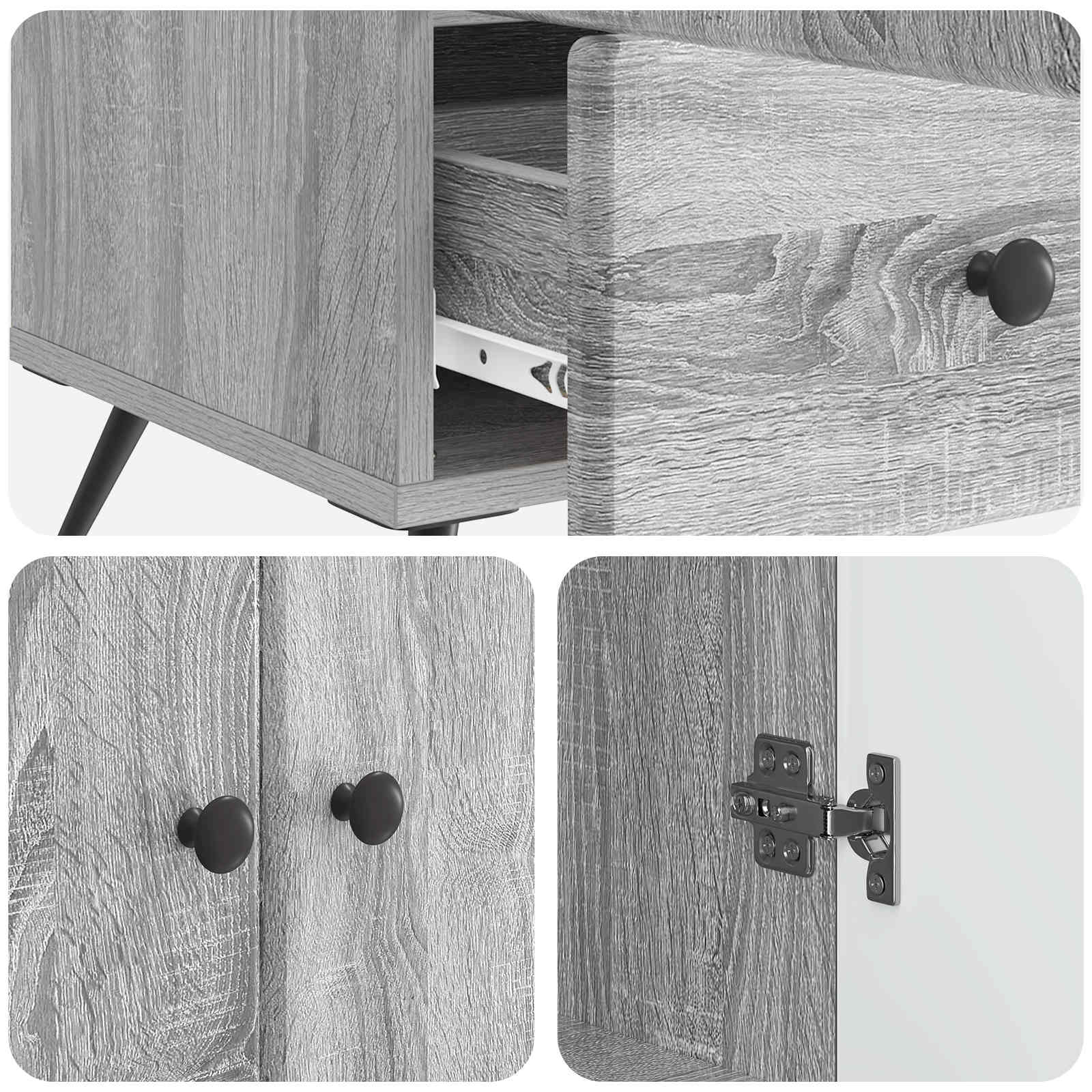 Kumode Pelēks sonoma ozols 66 x 34,5 x 95 cm Inženierijas koks