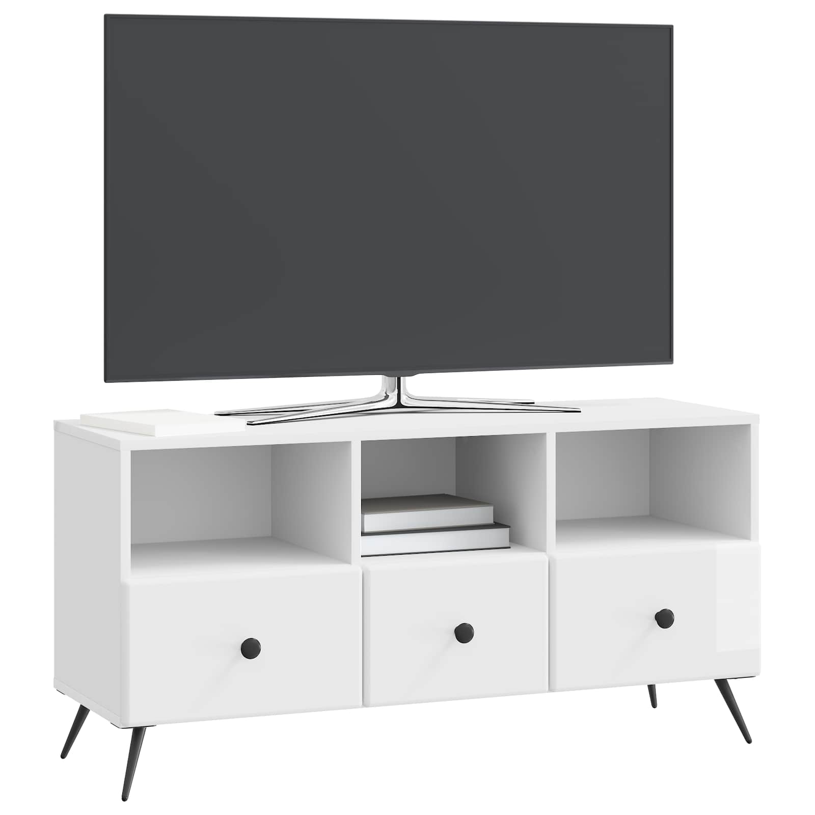 Televizoriaus spintelė Itin blizgi balta 102 x 34,5 x 50 cm