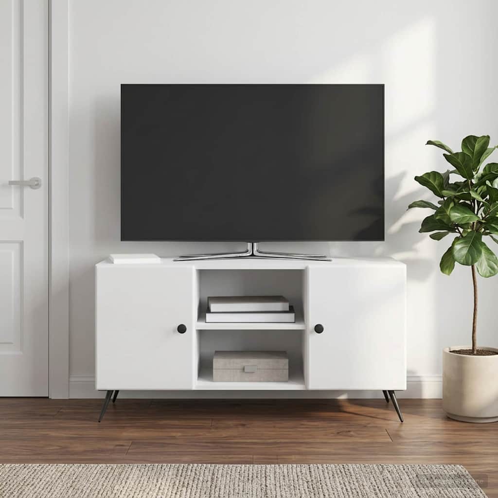 Televizoriaus spintelė Itin blizgi balta 102 x 34,5 x 50 cm