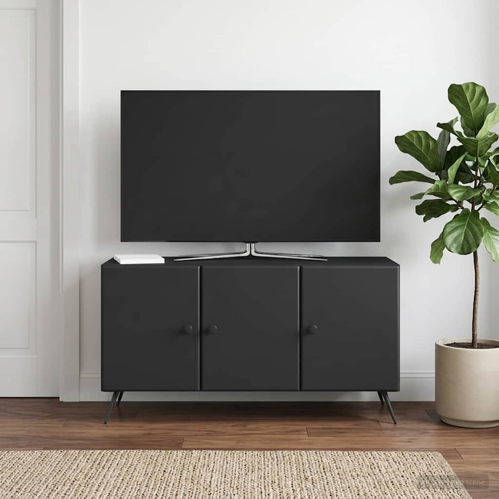 TV skapītis melns 99 x 34,5 x 50 cm apstrādāta koksne