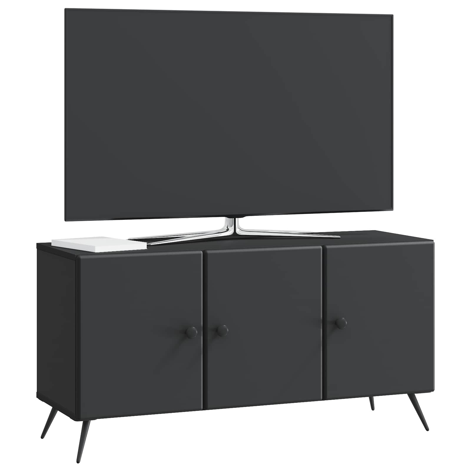 TV skapītis melns 99 x 34,5 x 50 cm apstrādāta koksne