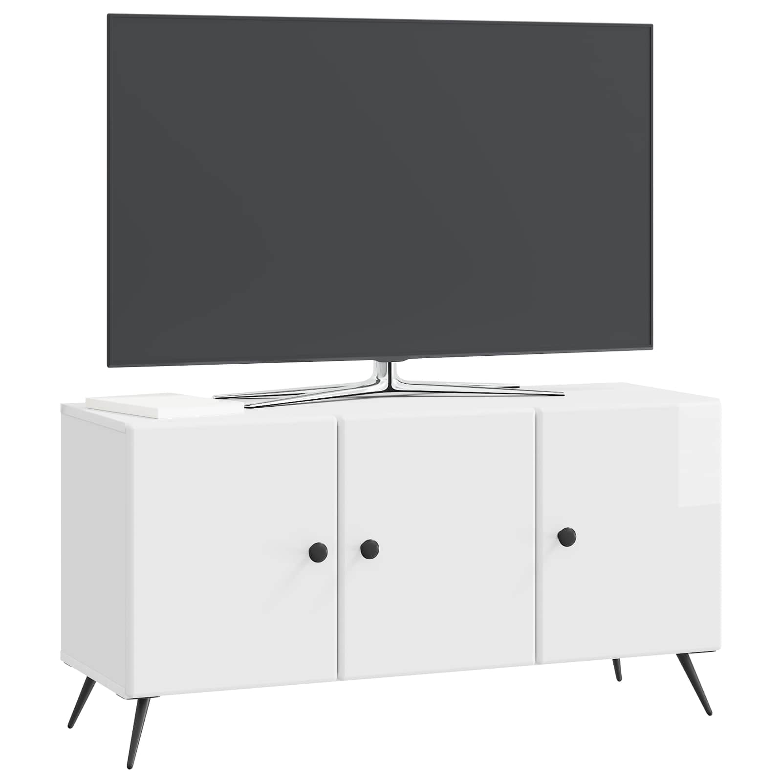 Televizoriaus spintelė Itin blizgi balta 99 x 34,5 x 50 cm