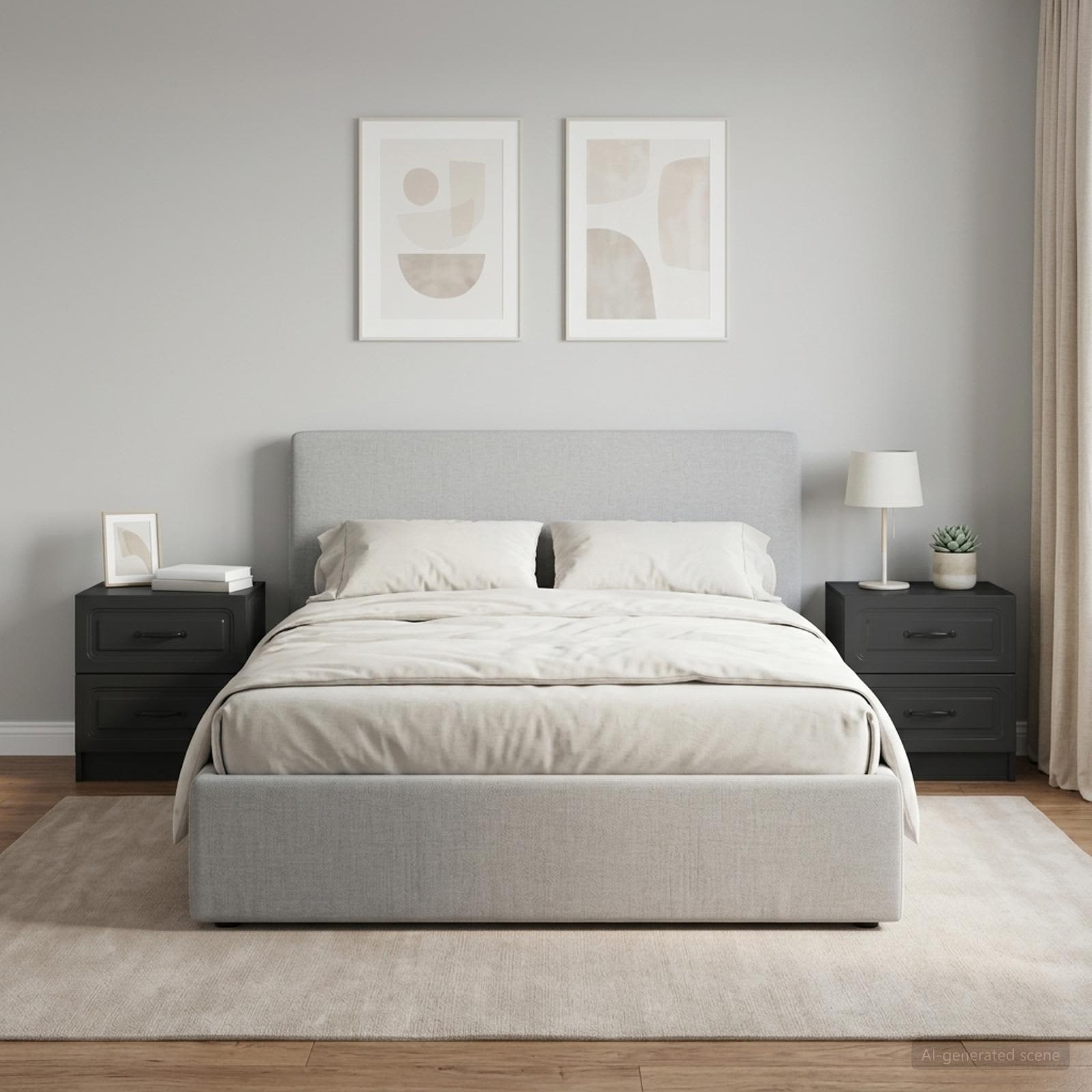 Šalia lovos spintelė su stalčių 2 pcs Juoda 43 x 34,5 x 44,5 cm