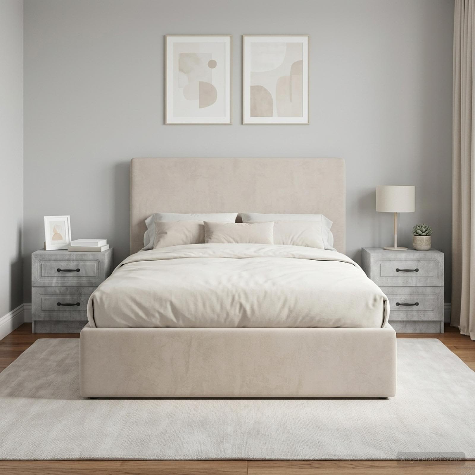 Šalia lovos spintelė 2 pcs Betono pilka 43 x 34,5 x 44,5 cm