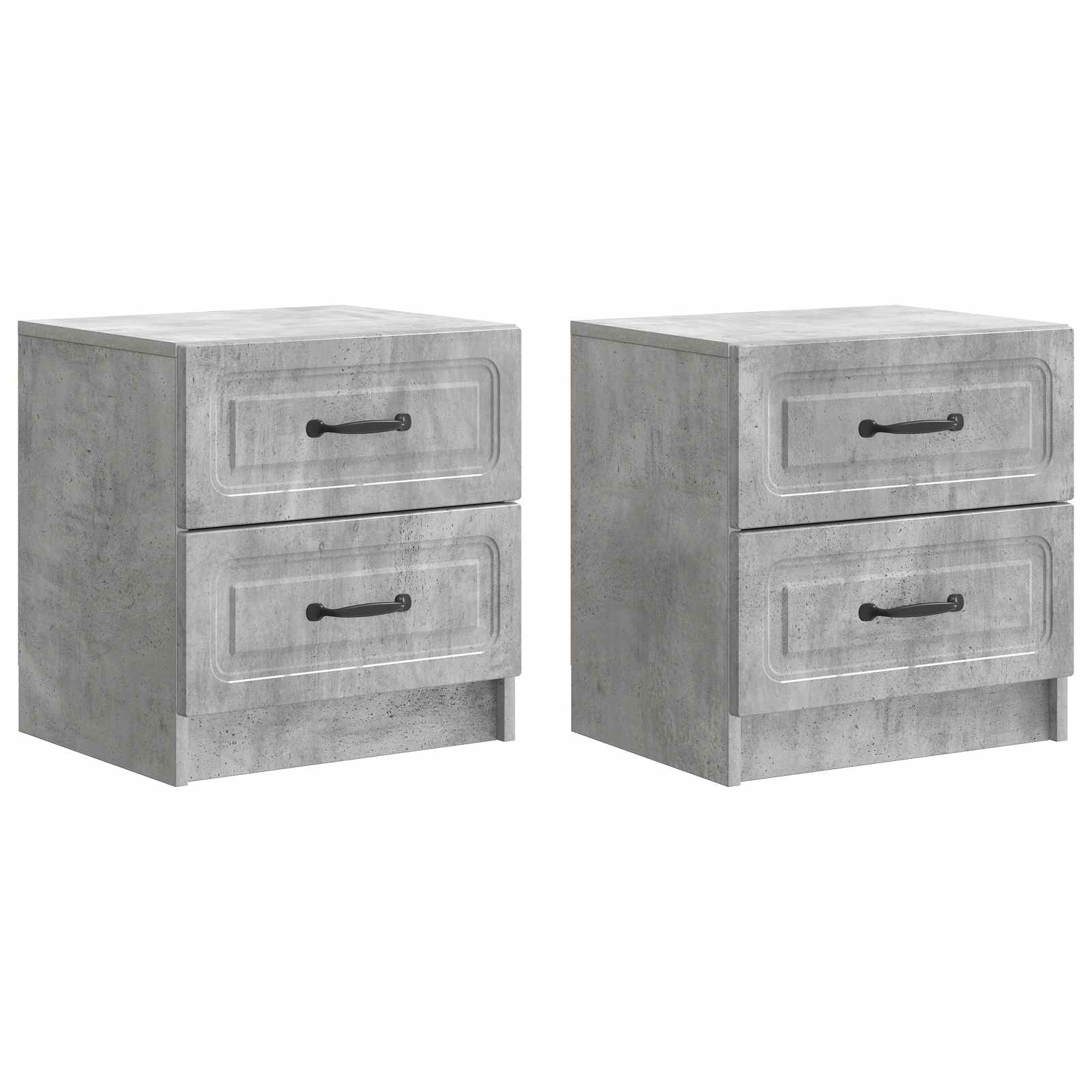 Šalia lovos spintelė 2 pcs Betono pilka 43 x 34,5 x 44,5 cm