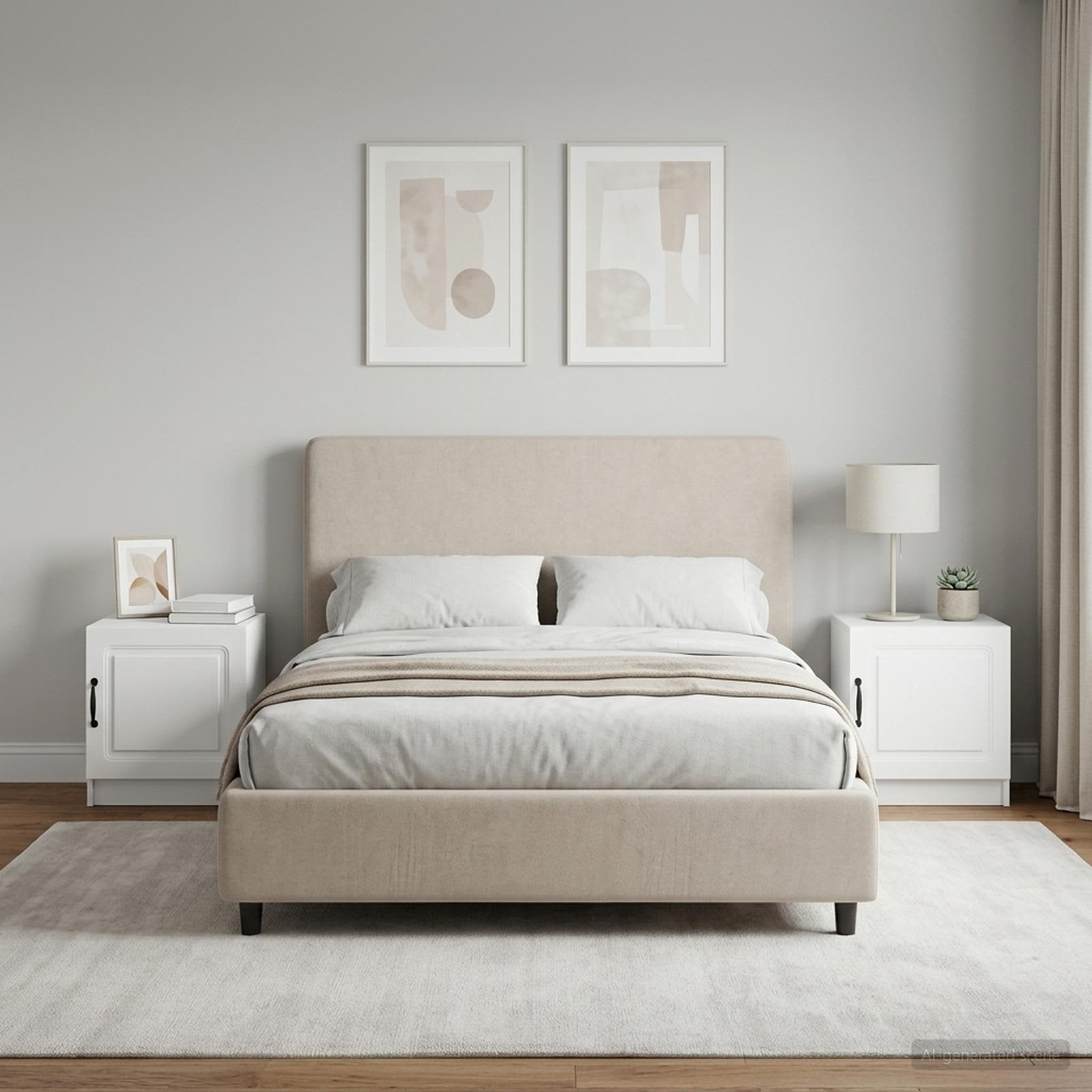 Šalia lovos spintelė 2 pcs Balta 43 x 34,5 x 47 cm